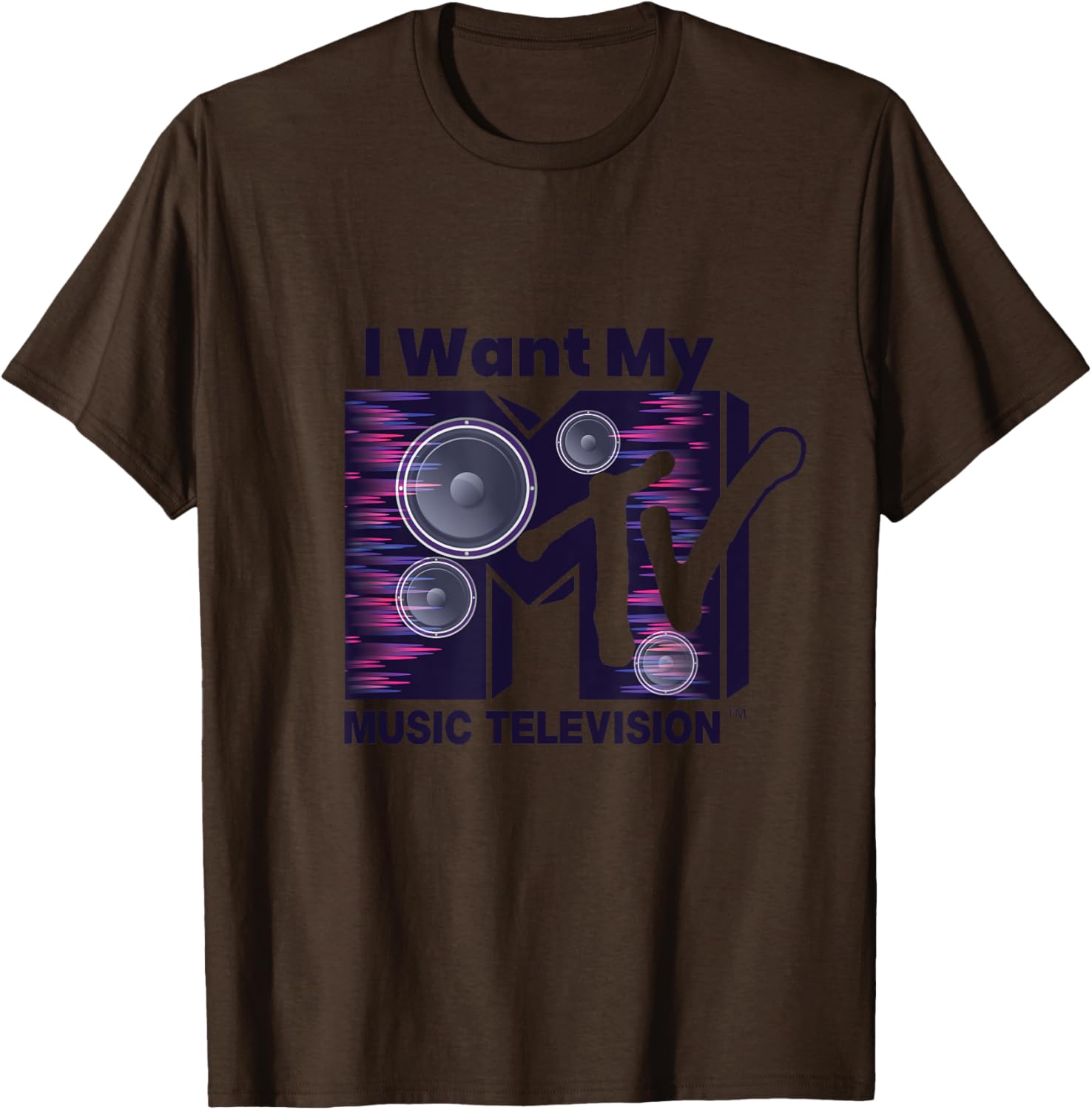 Mademark x MTV Violet Blue T-Shirt with Iconic Logo and Boom Box Design - 4