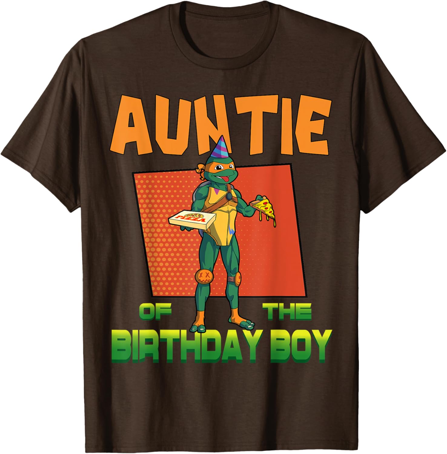 Mademark Teenage Mutant Ninja Turtles Mikey Pizza Party T-Shirt for Aunties - 12