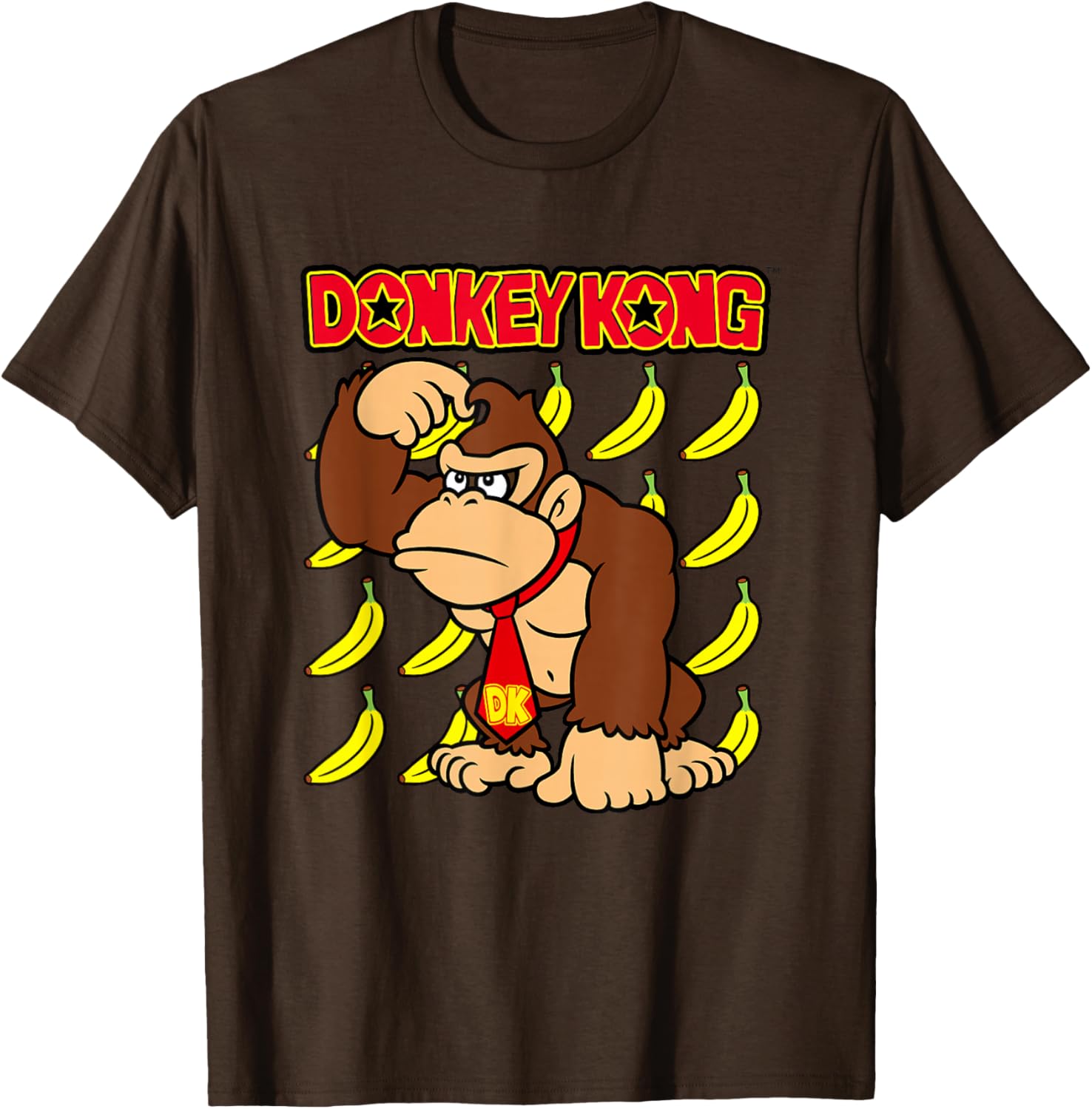 Donkey Kong Ape Thoughts Banana Background Graphic T-Shirt for Fans - 17