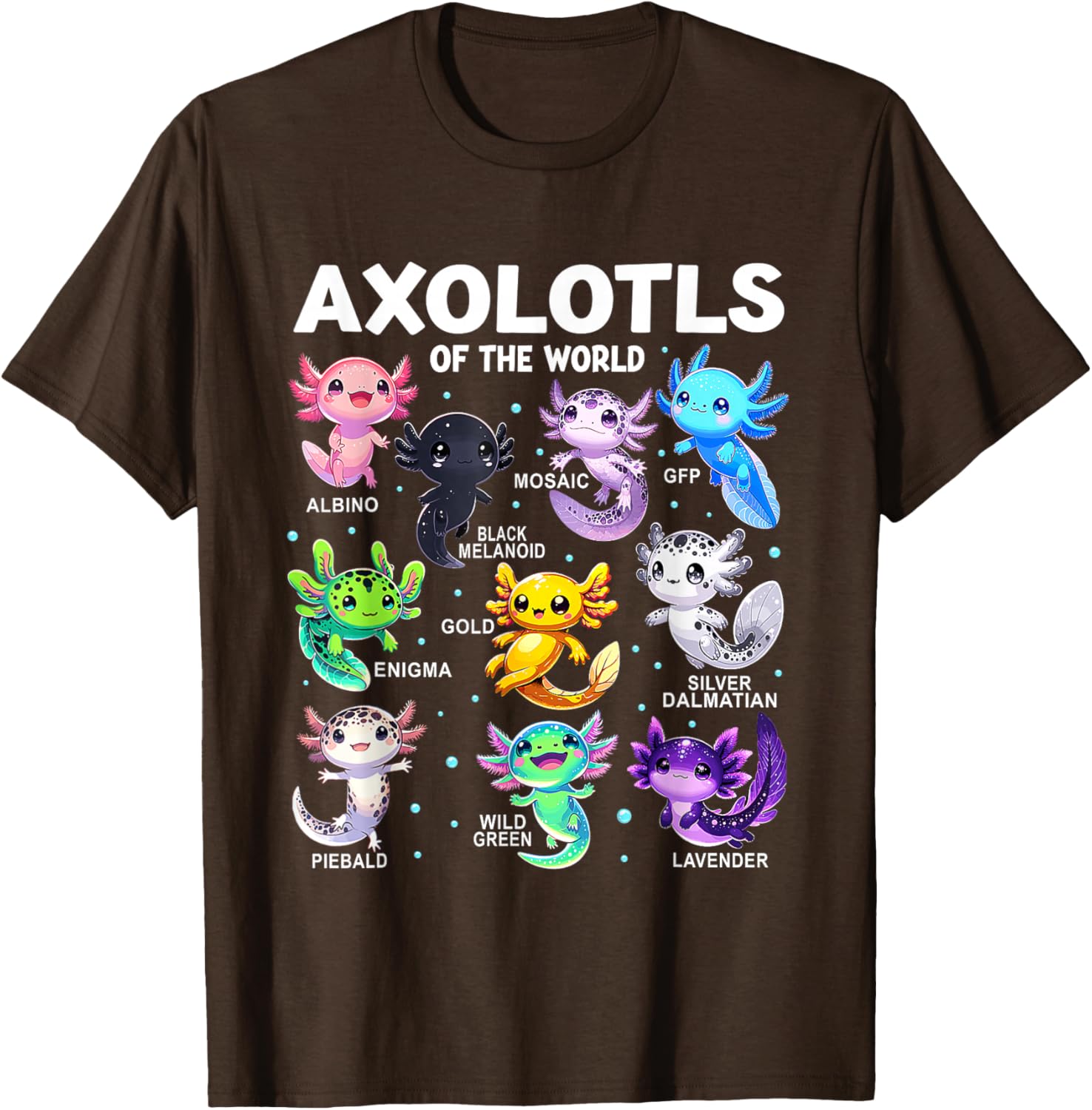 Kawaii Axolotl Graphic Tee Cute Animal T-Shirt for Axolotl Lovers - 7