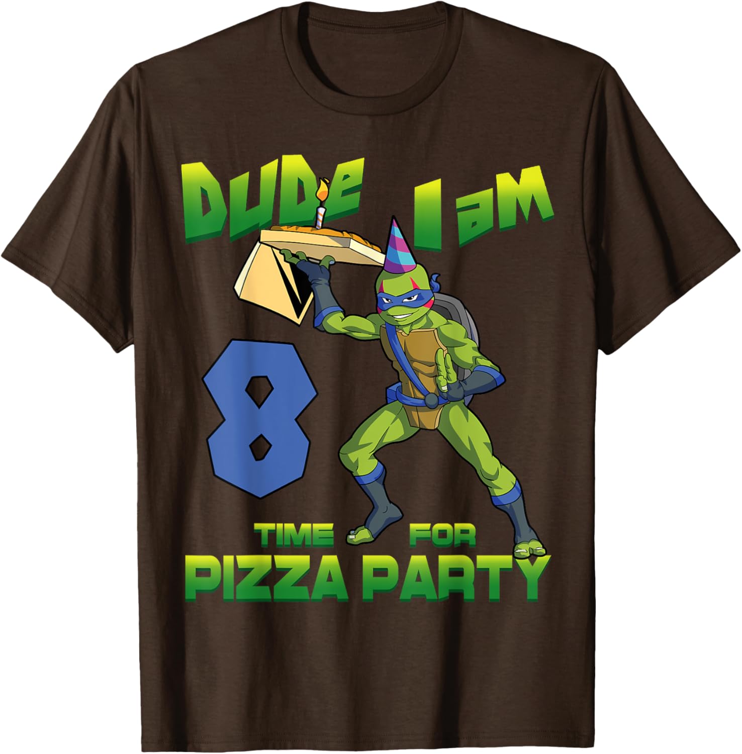 Mademark TMNT Leo Pizza Birthday T-Shirt for 8 Year Old Boys Fun Gift - 14