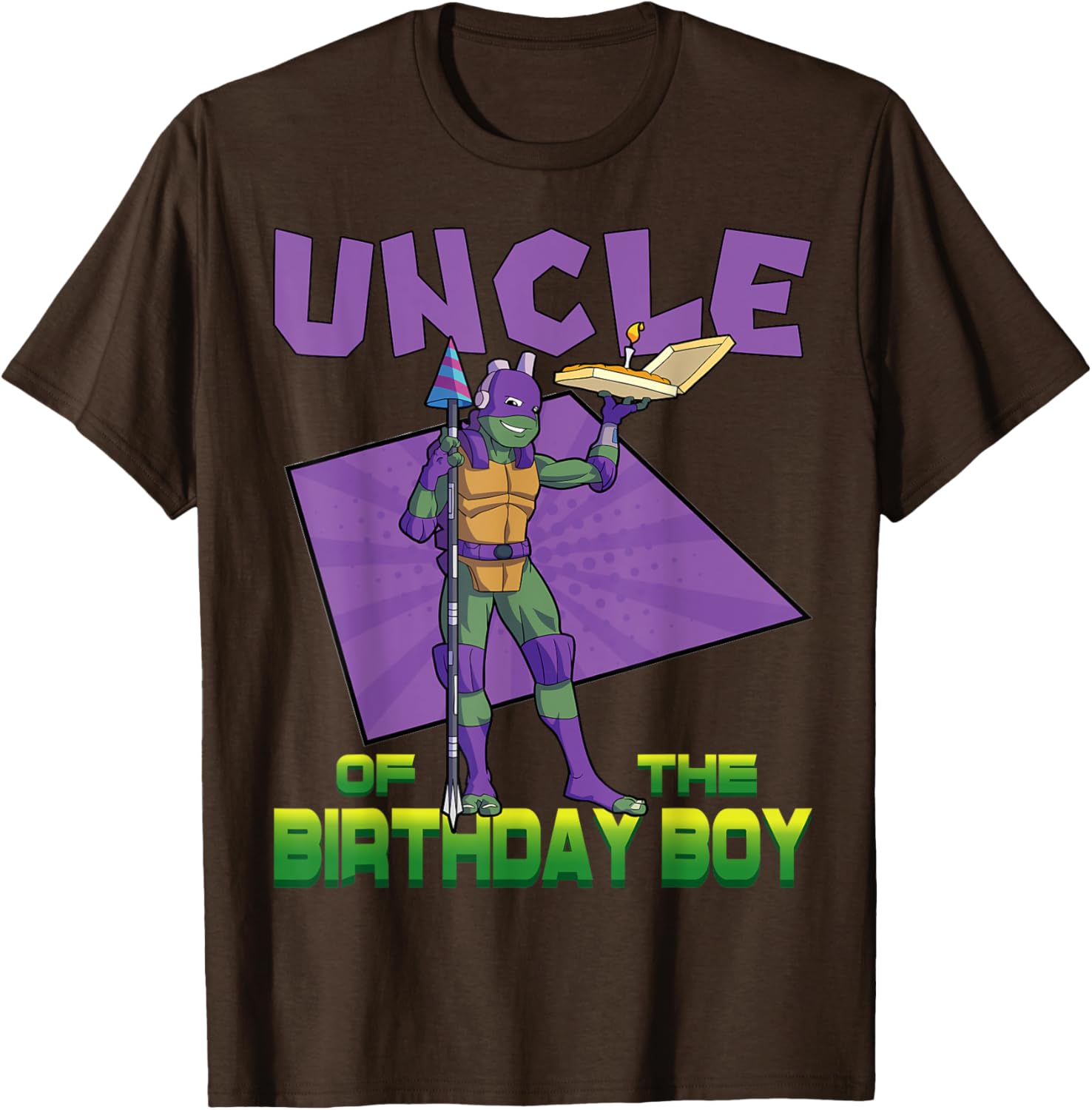 Mademark TMNT Donnie Uncle Birthday Boy Pizza Party T-Shirt for Kids - 21