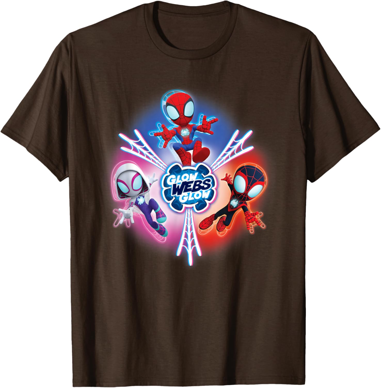 Marvel Spidey and Friends Glow Webs T-Shirt for Kids and Fans - 9