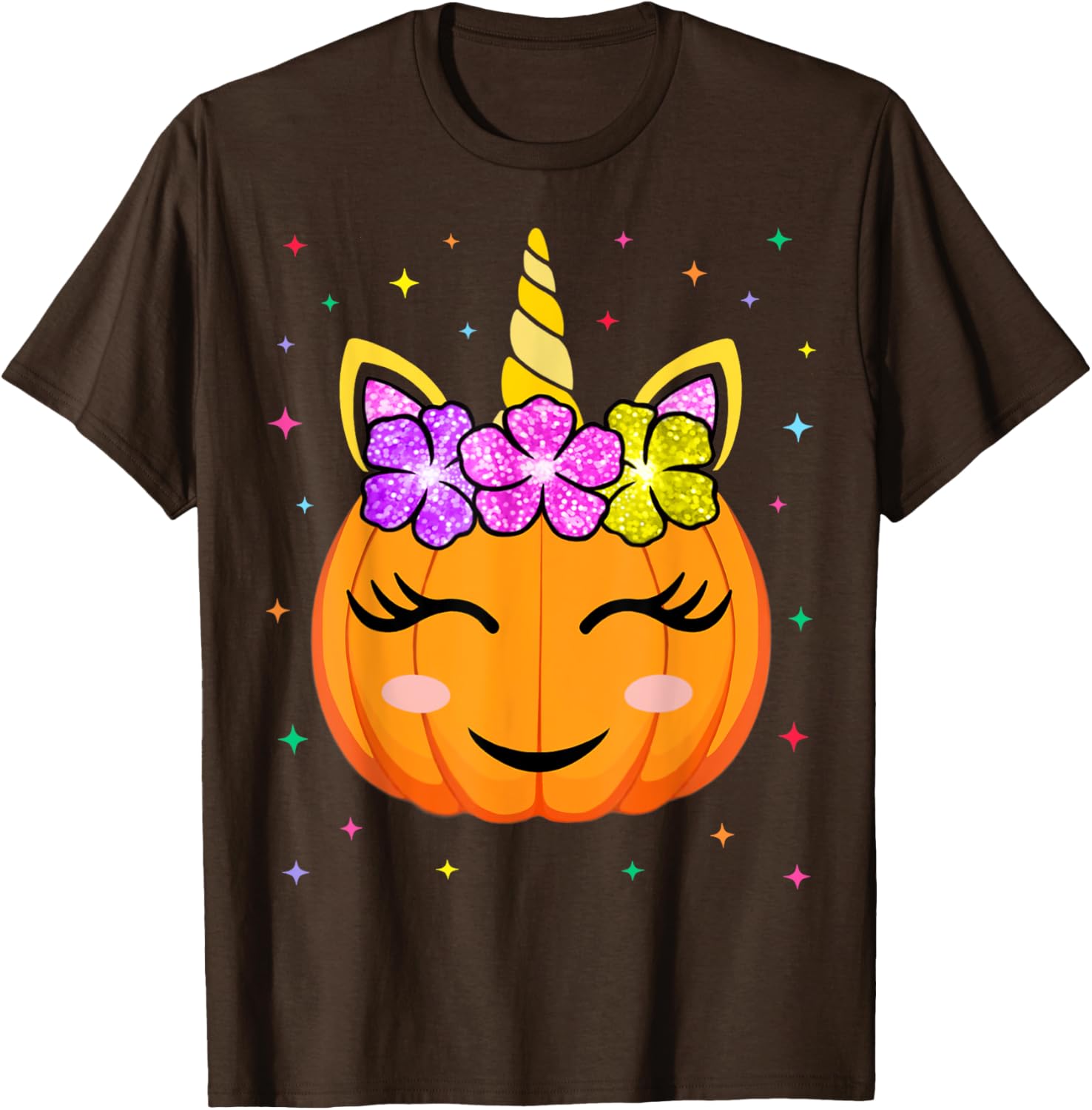 Cute Unicorn Pumpkin Halloween T-Shirt for Girls - Fun Kids Costume - 10