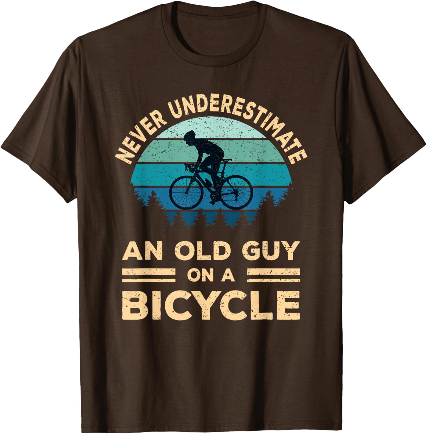 Never Underestimate An Old Guy On A Bicycle Funny Cycling T-Shirt - 2
