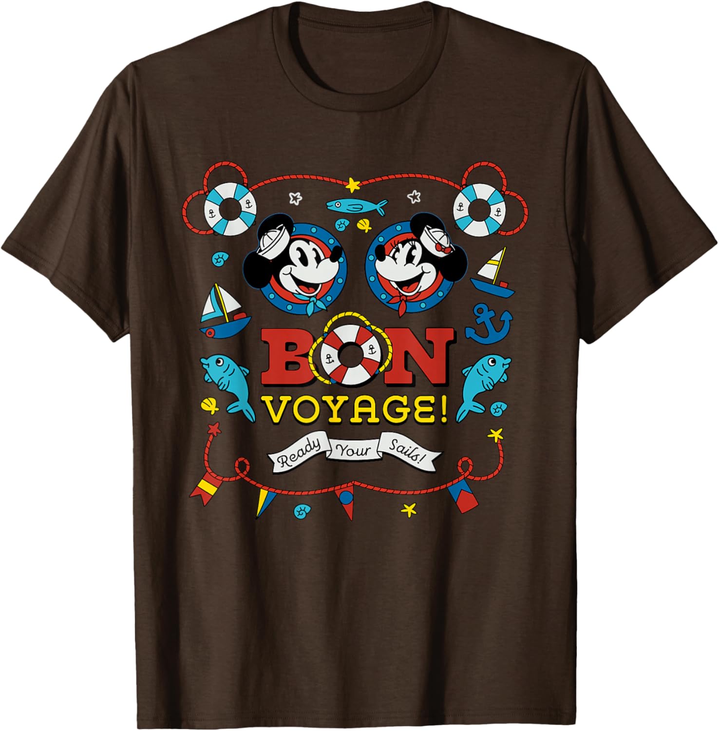 Disney Cruise Mickey and Minnie Mouse Bon Voyage Vacation T-Shirt - 8