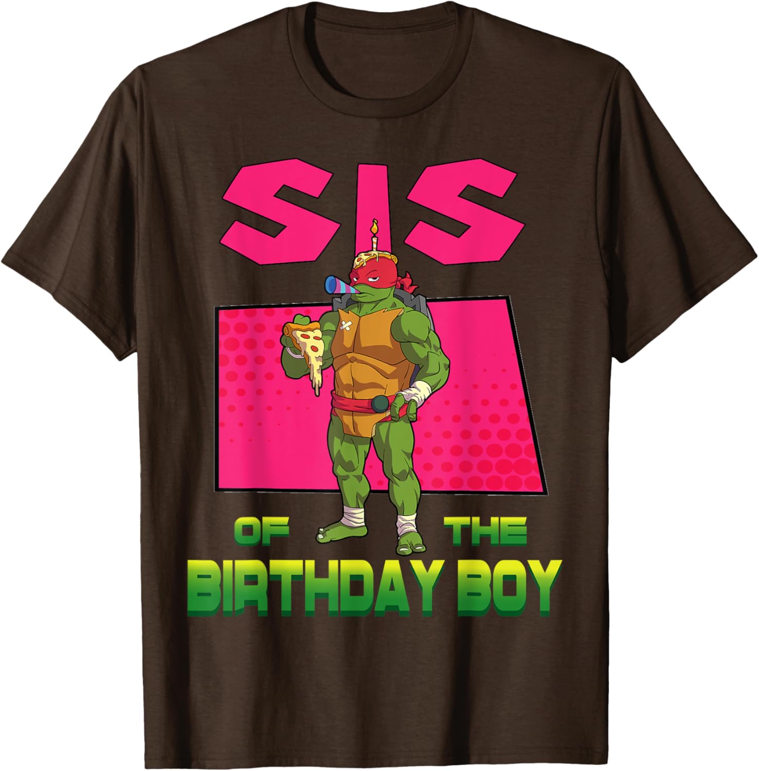 Mademark TMNT Raph Sister Pizza Party T-Shirt for Birthday Fun - 14