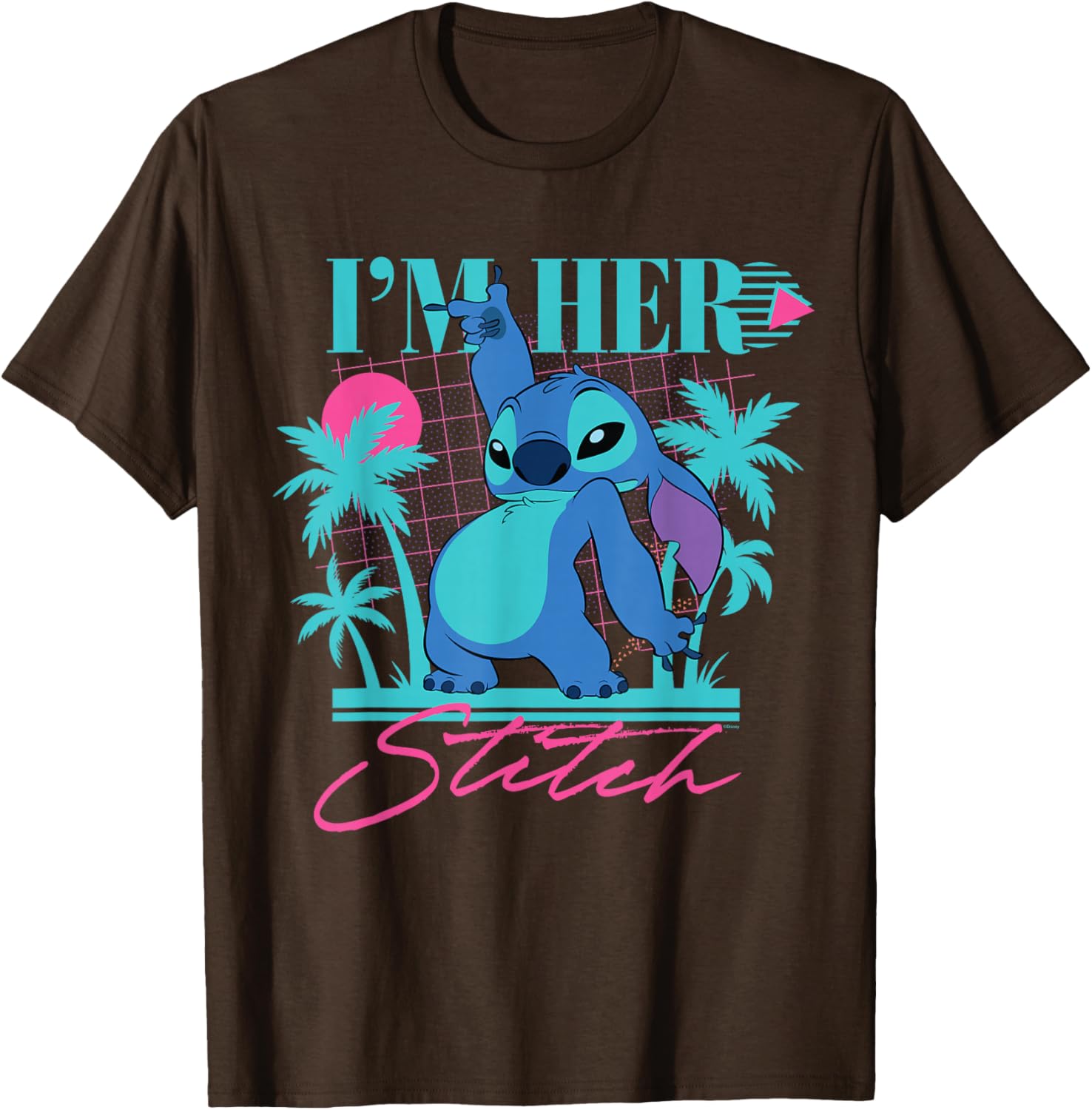 Disney Stitch Retro 90s Couples Matching I'm Her Stitch T-Shirt for Fun Love - 11