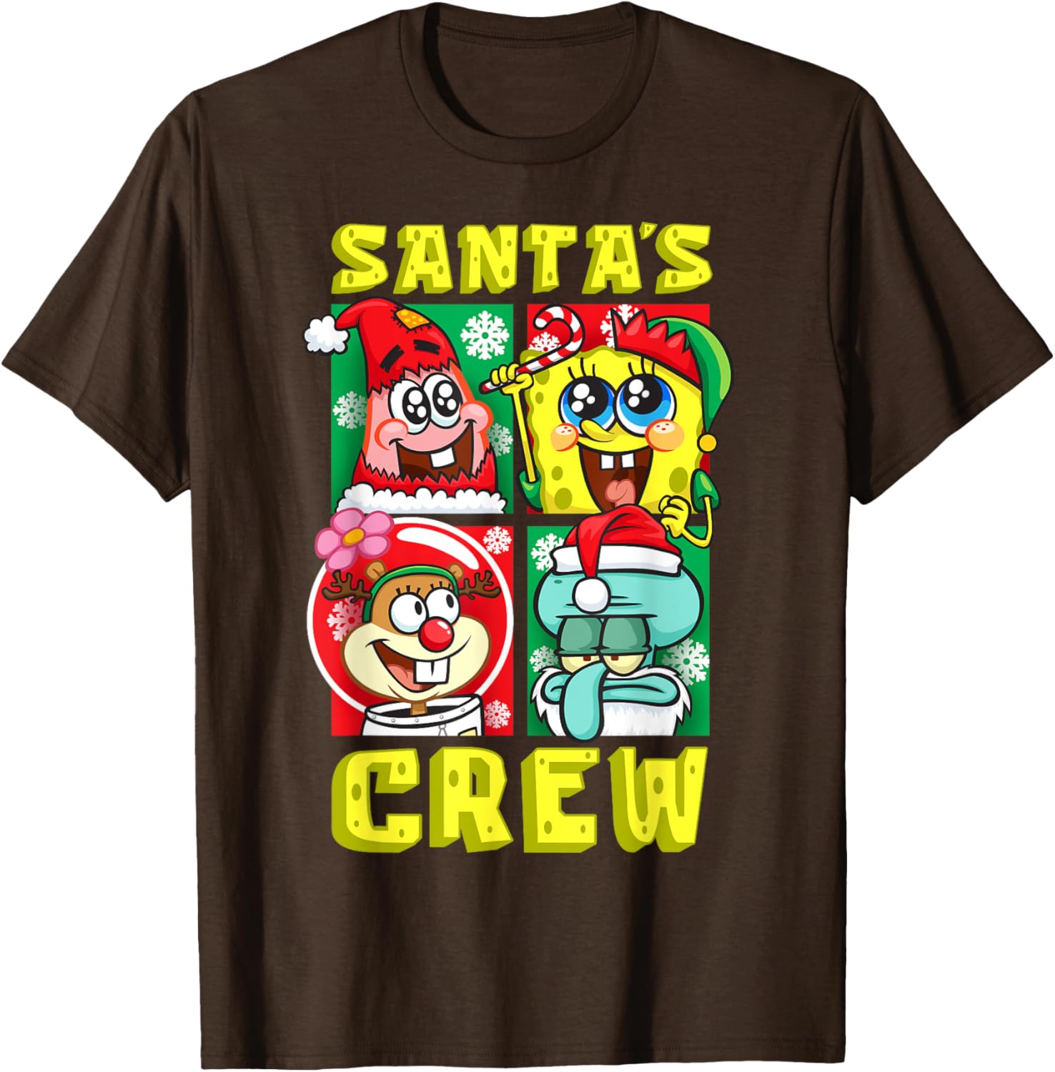 Mademark SpongeBob Christmas Crew Fun T-Shirt with Santa Patrick Sandy Squidward - 10
