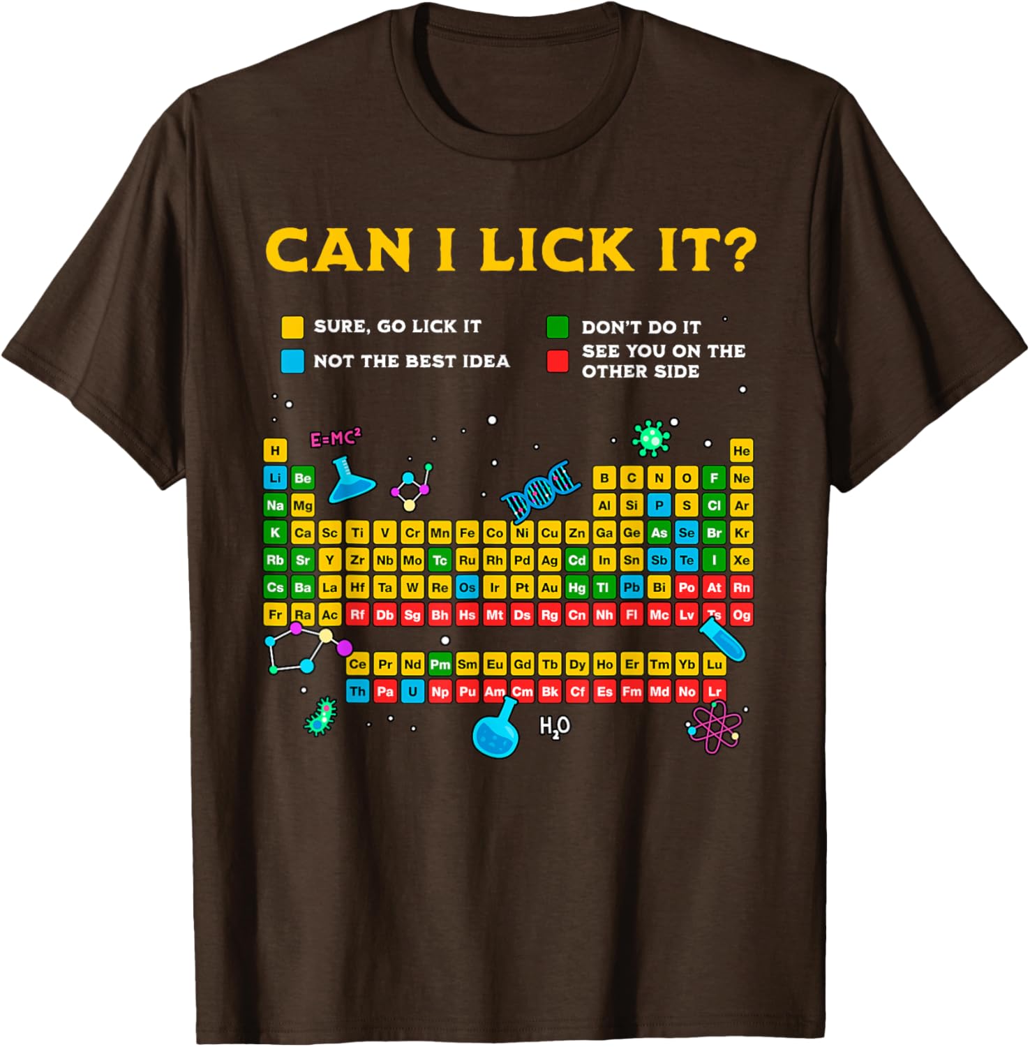 Funny Can I Lick It Periodic Table T-Shirt for Science Teachers and Students - 19