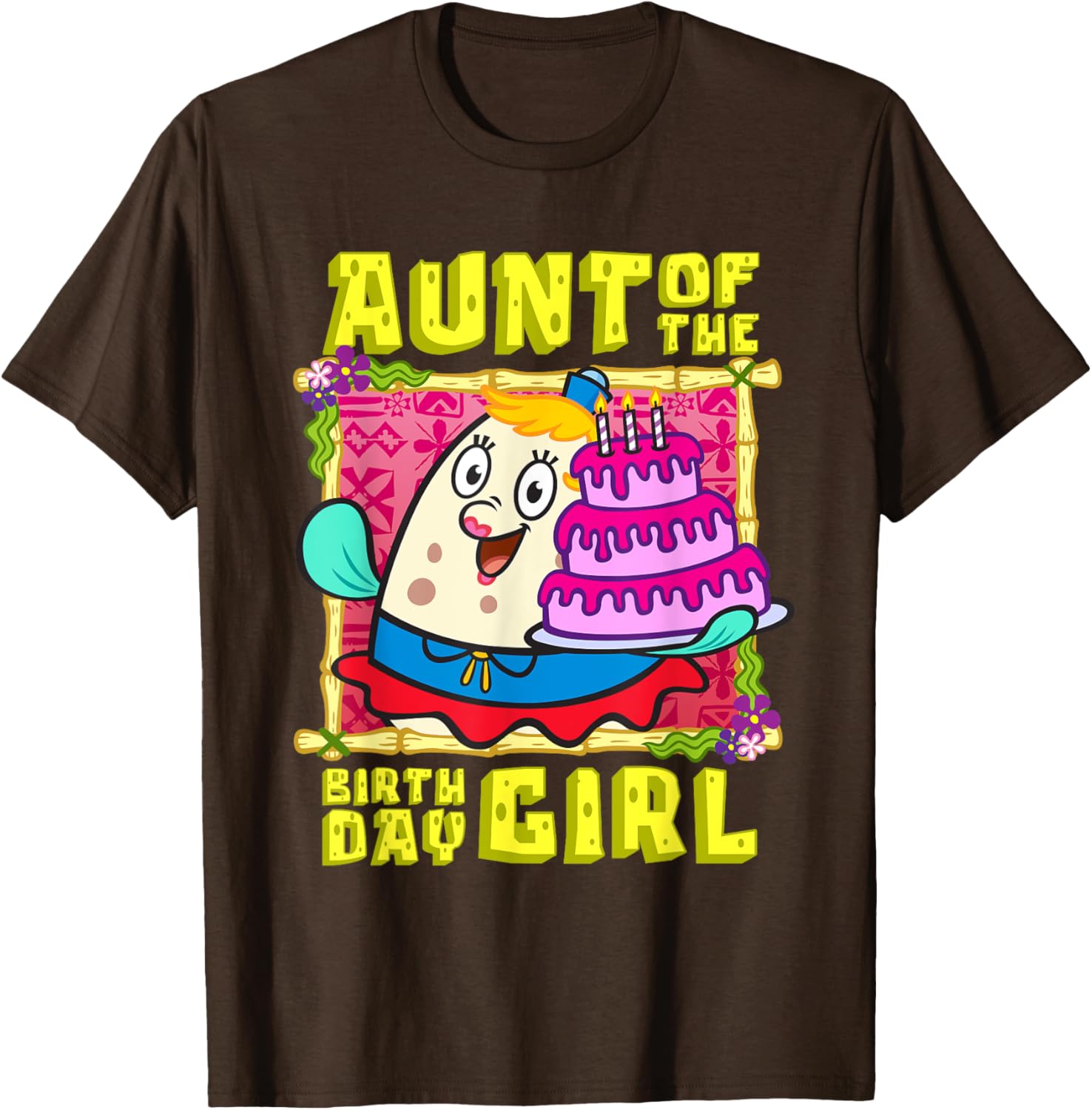 Mademark SpongeBob Aunt of the Birthday Girl Cake Match T-Shirt - 15