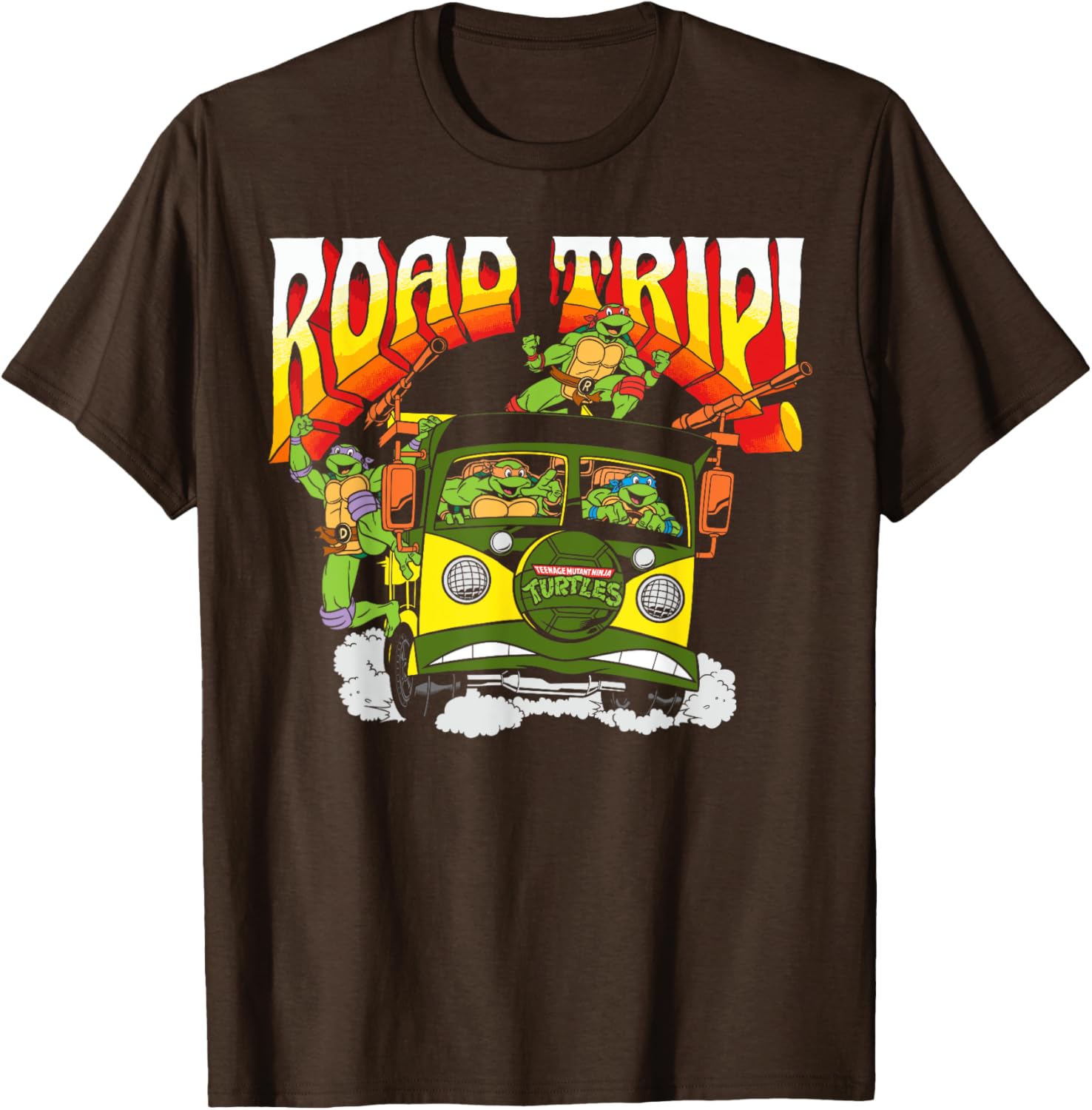 Mademark Teenage Mutant Ninja Turtles Retro Road Trip Party Wagon T-Shirt - 1