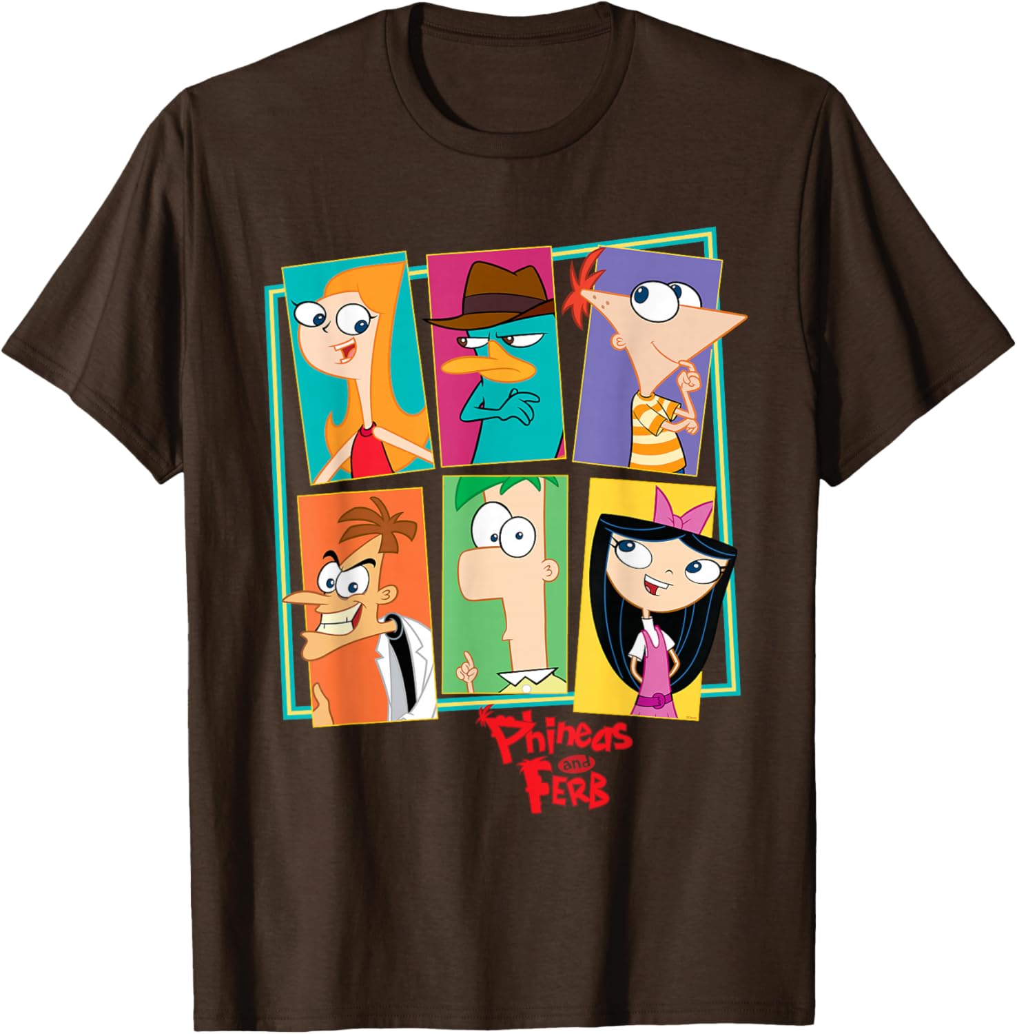 Phineas and Ferb Character Collage T-Shirt for Fun Disney Fans - 27