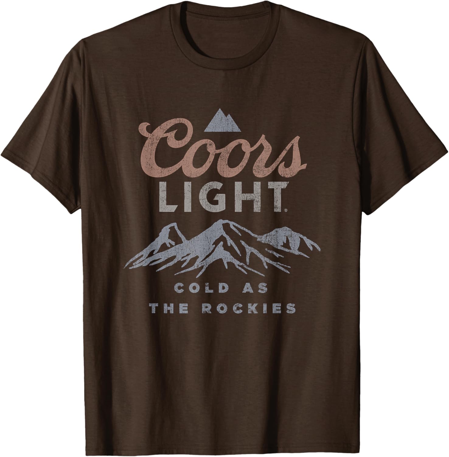 Coors Light Vintage Beer Label T-Shirt Cold As The Rockies Design - 4