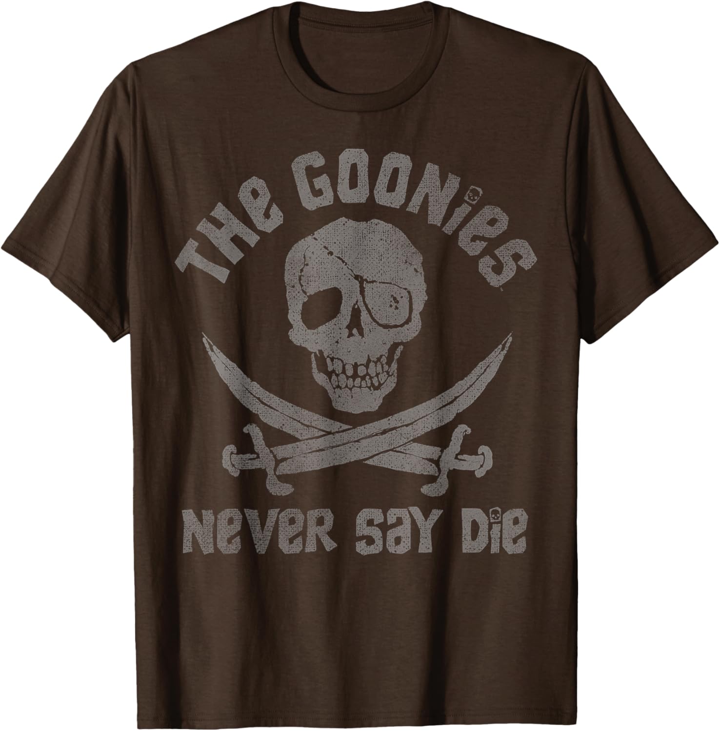 The Goonies Never Say Die Distressed Skull Swords Logo T-Shirt - 8
