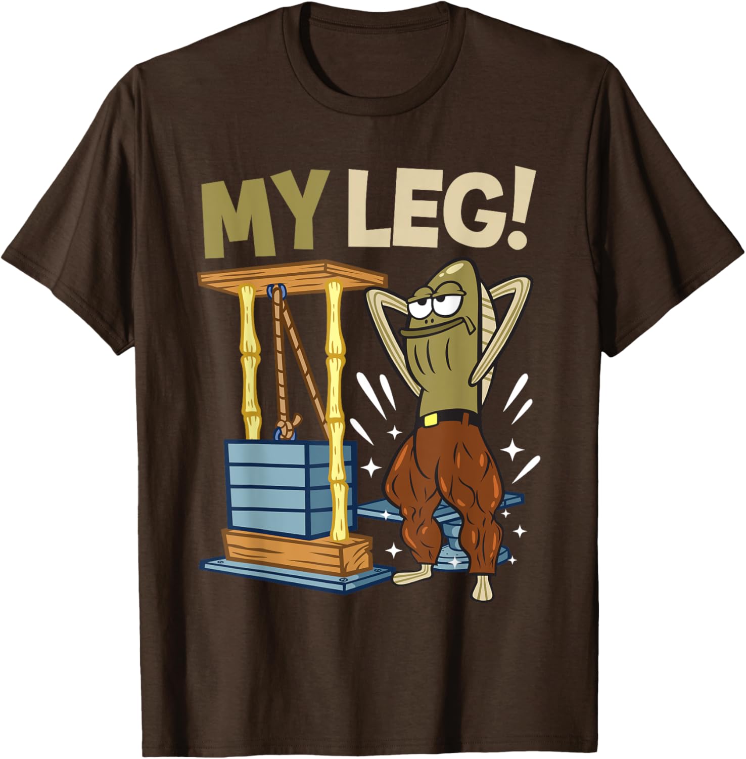 Mademark x SpongeBob My Leg Bodybuilding Funny T-Shirt for Leg Day - 16