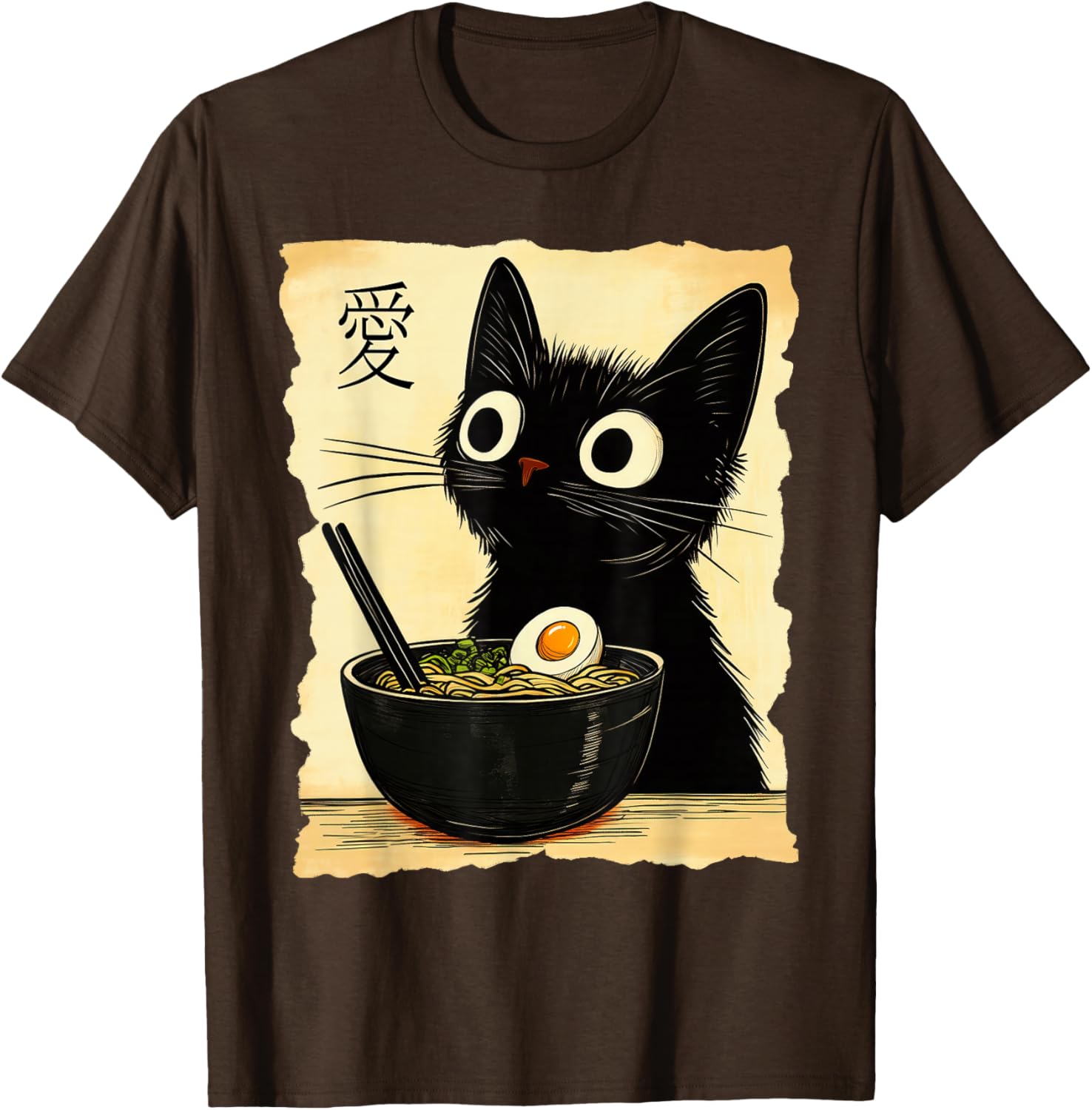 Funny Cat Ramen Graphic Tee Cute Japanese Kawaii Anime Cat T-Shirt - 3