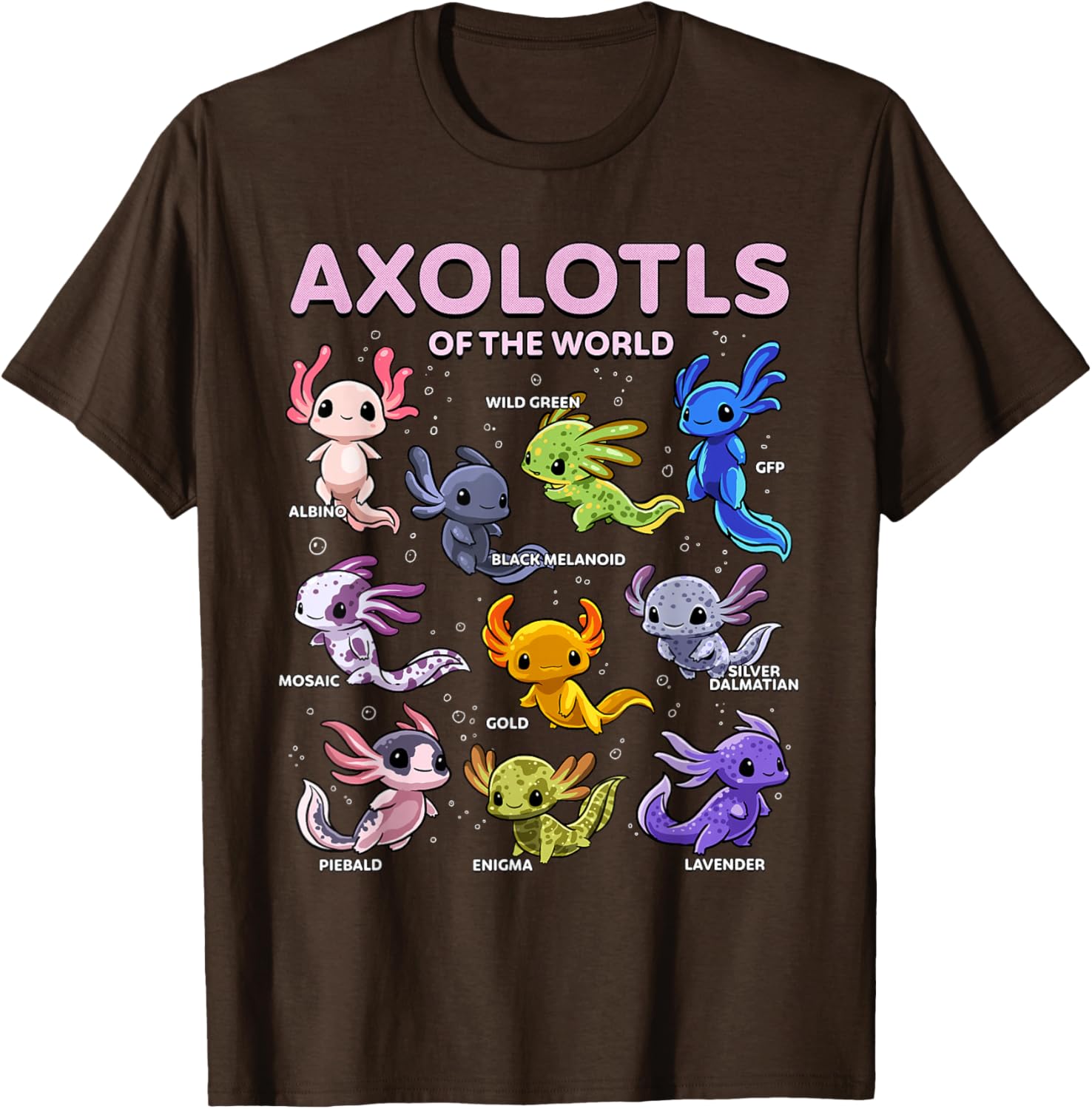 Kawaii Axolotl T-Shirt for Animal Lovers | Cute Axolotls of the World - 8
