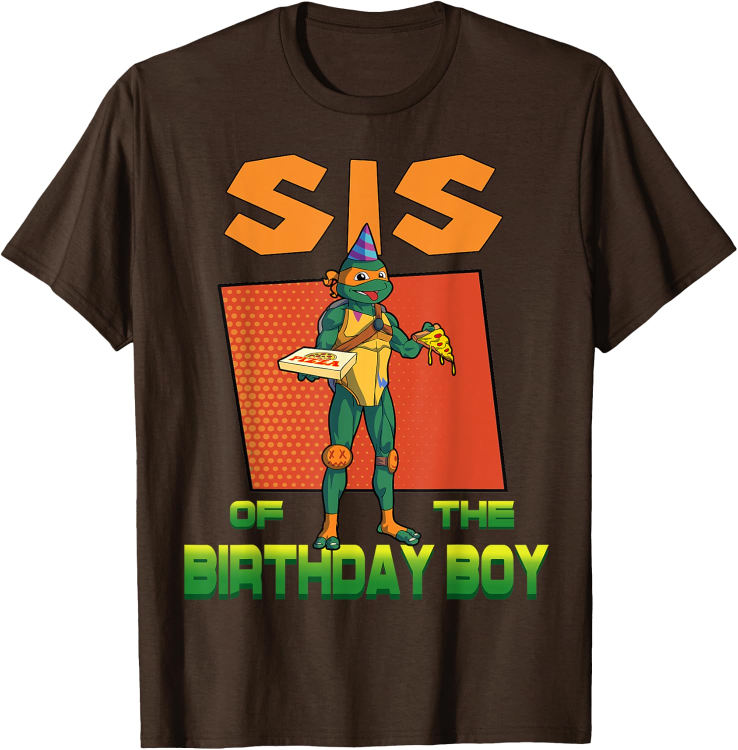 Mademark Teenage Mutant Ninja Turtles Mikey Pizza Birthday Party T-Shirt - 12