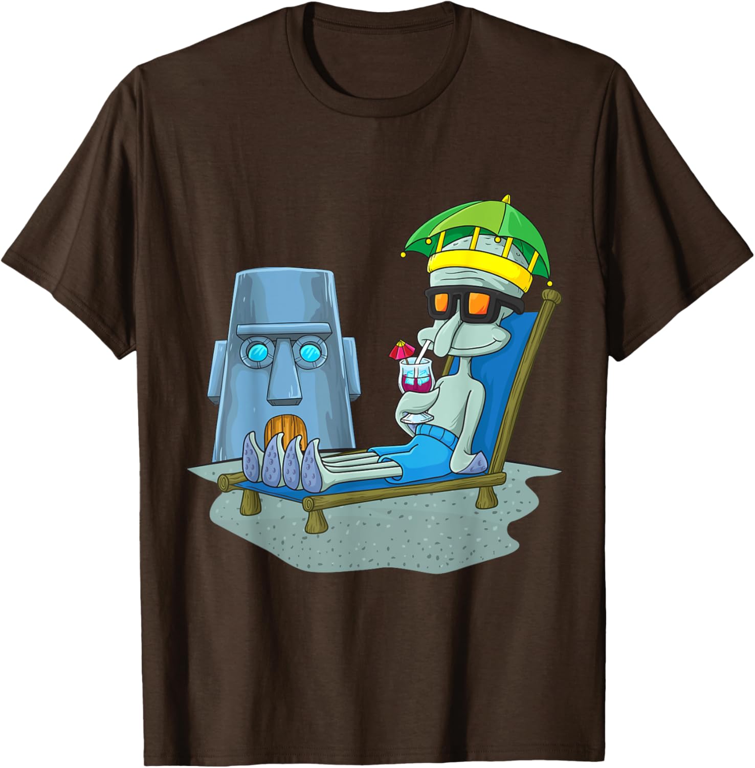 Mademark x SpongeBob SquarePants Squidward Sunbathing T-Shirt for Fans - 15