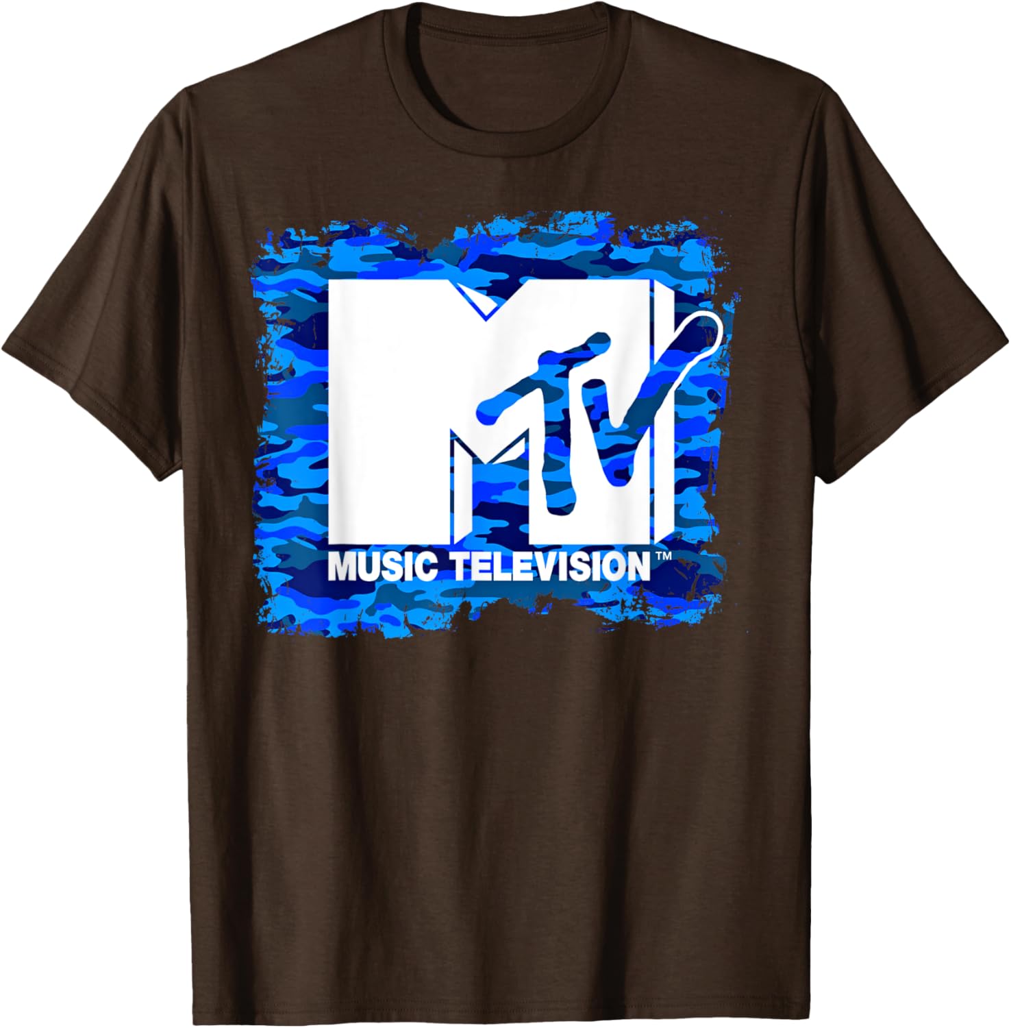 Mademark x MTV Fun Blue Camo Logo T-Shirt for Trendy Style - 5