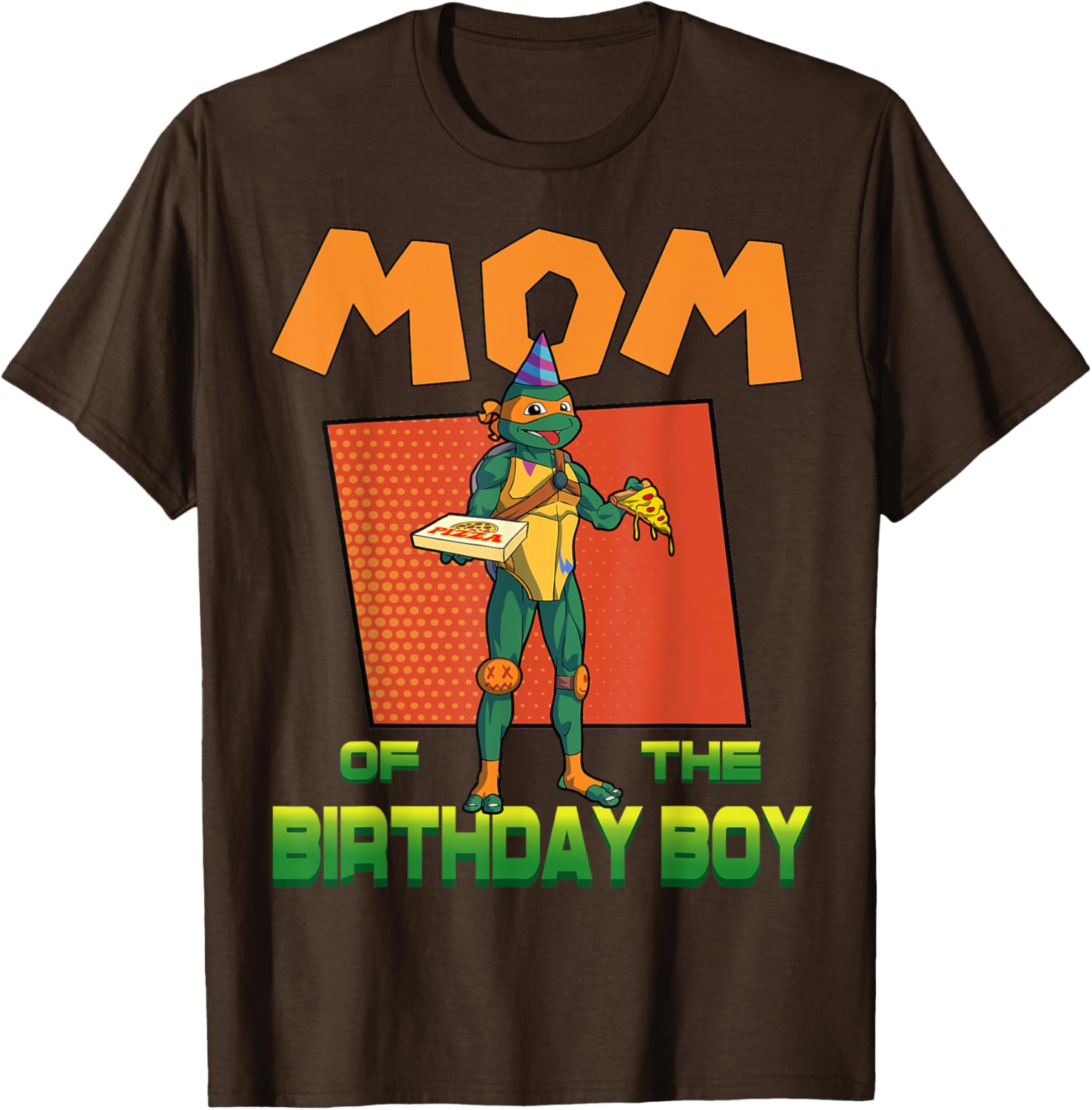 Mademark Teenage Mutant Ninja Turtles Mikey Birthday Pizza Party T-Shirt - 1