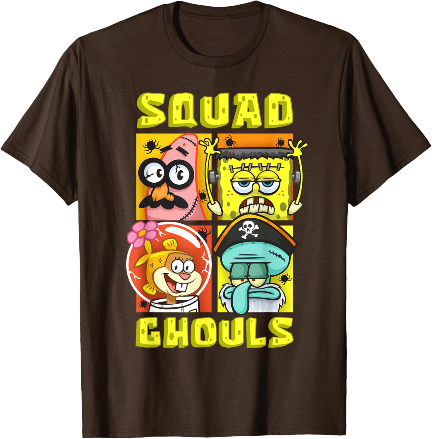 Mademark SpongeBob Halloween Squad T-Shirt with Patrick, Squidward & Sandy - 7