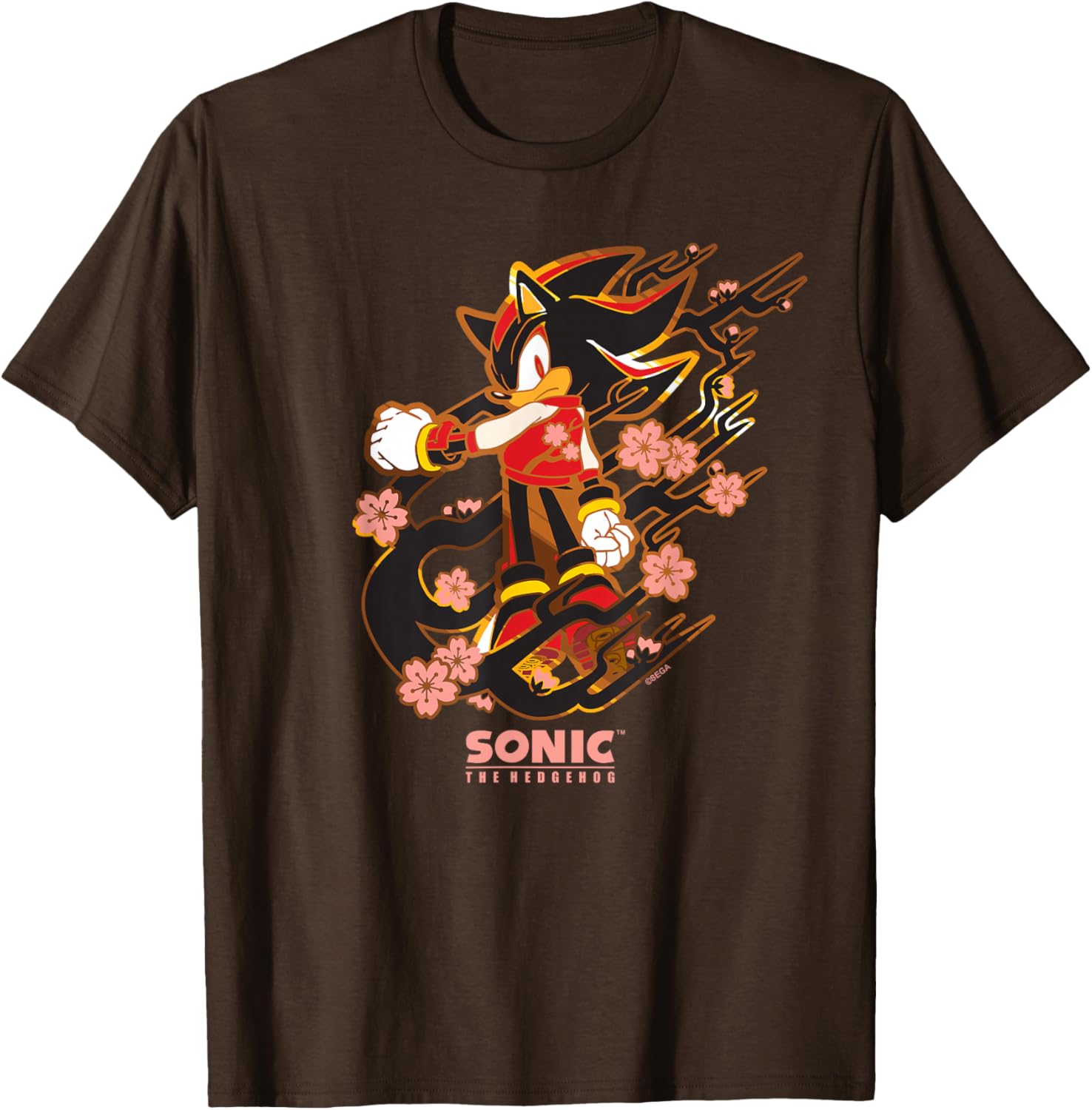 Sonic the Hedgehog Shadow T-Shirt with Cherry Blossoms Design - 1