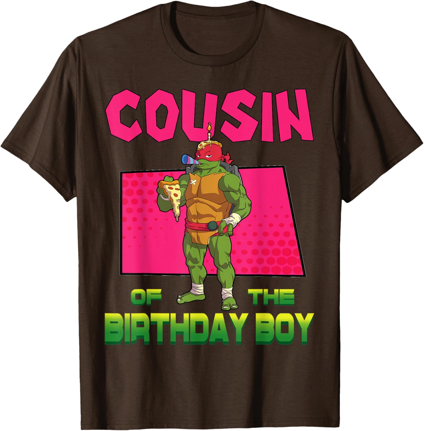 Mademark Teenage Mutant Ninja Turtles Raphael Birthday Pizza Party T-Shirt - 20