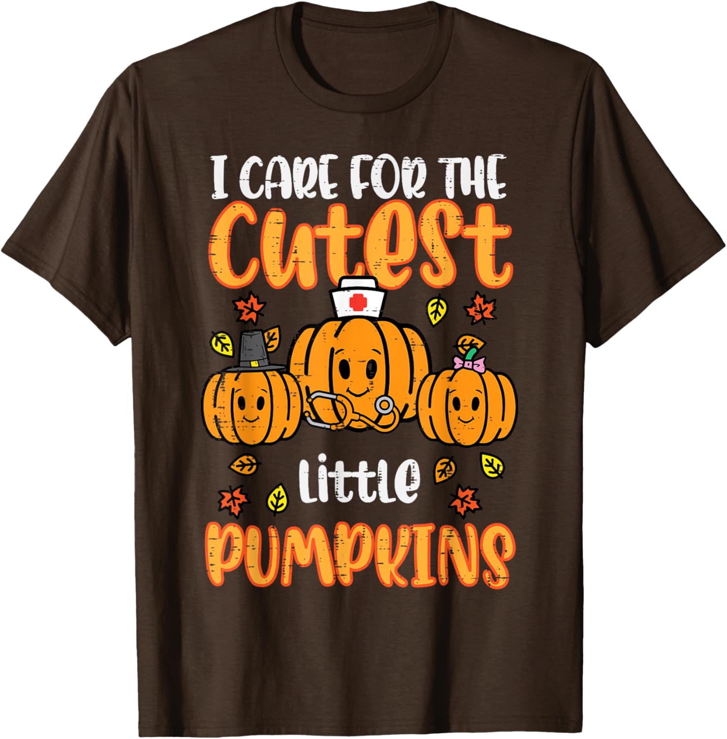 Festive Pumpkins Nurse Halloween Scrub Top for Fall and Thanksgiving Women - 16