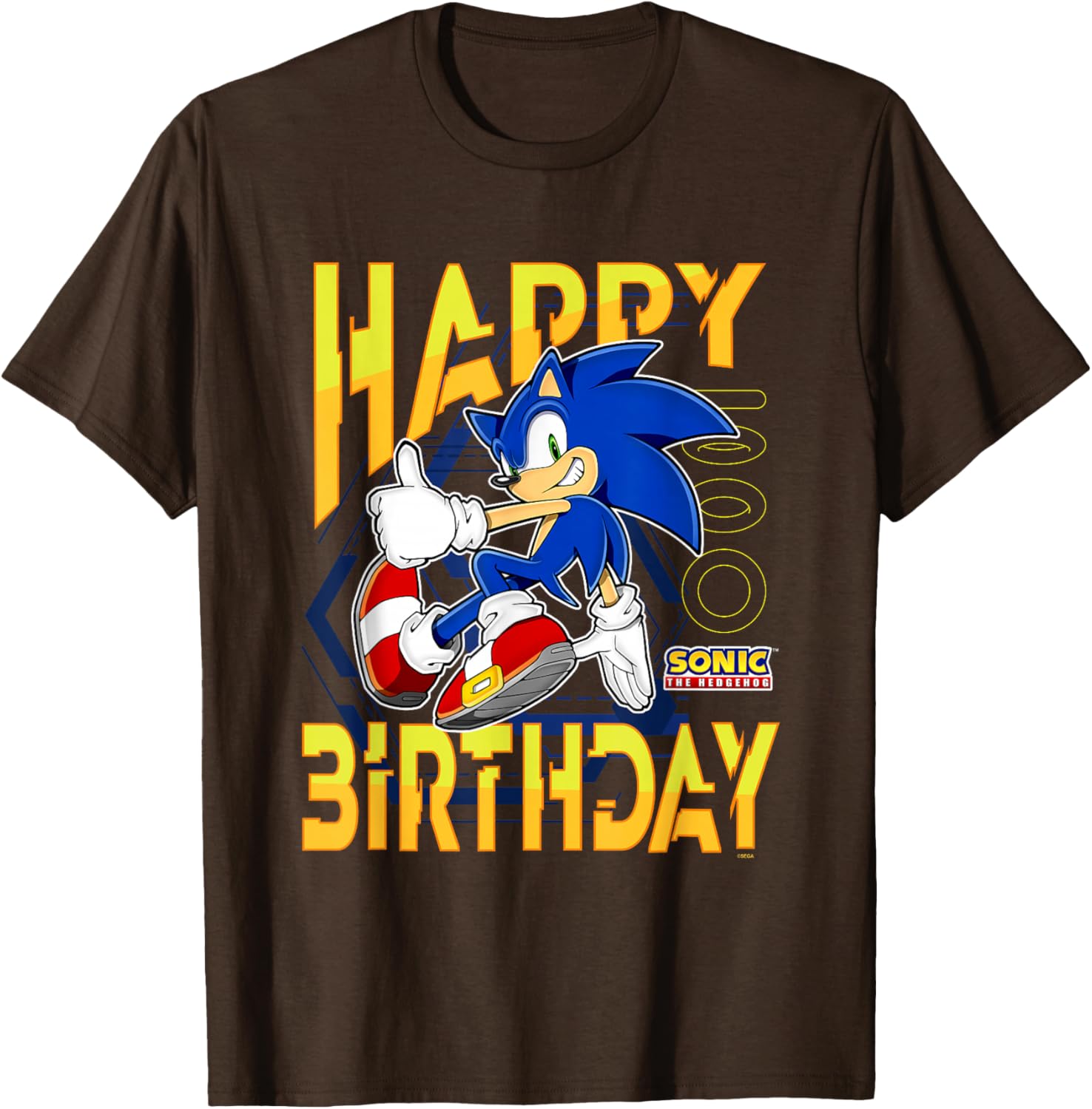 Sonic The Hedgehog Birthday T-Shirt with Thumbs Up Logo for Kids - 9
