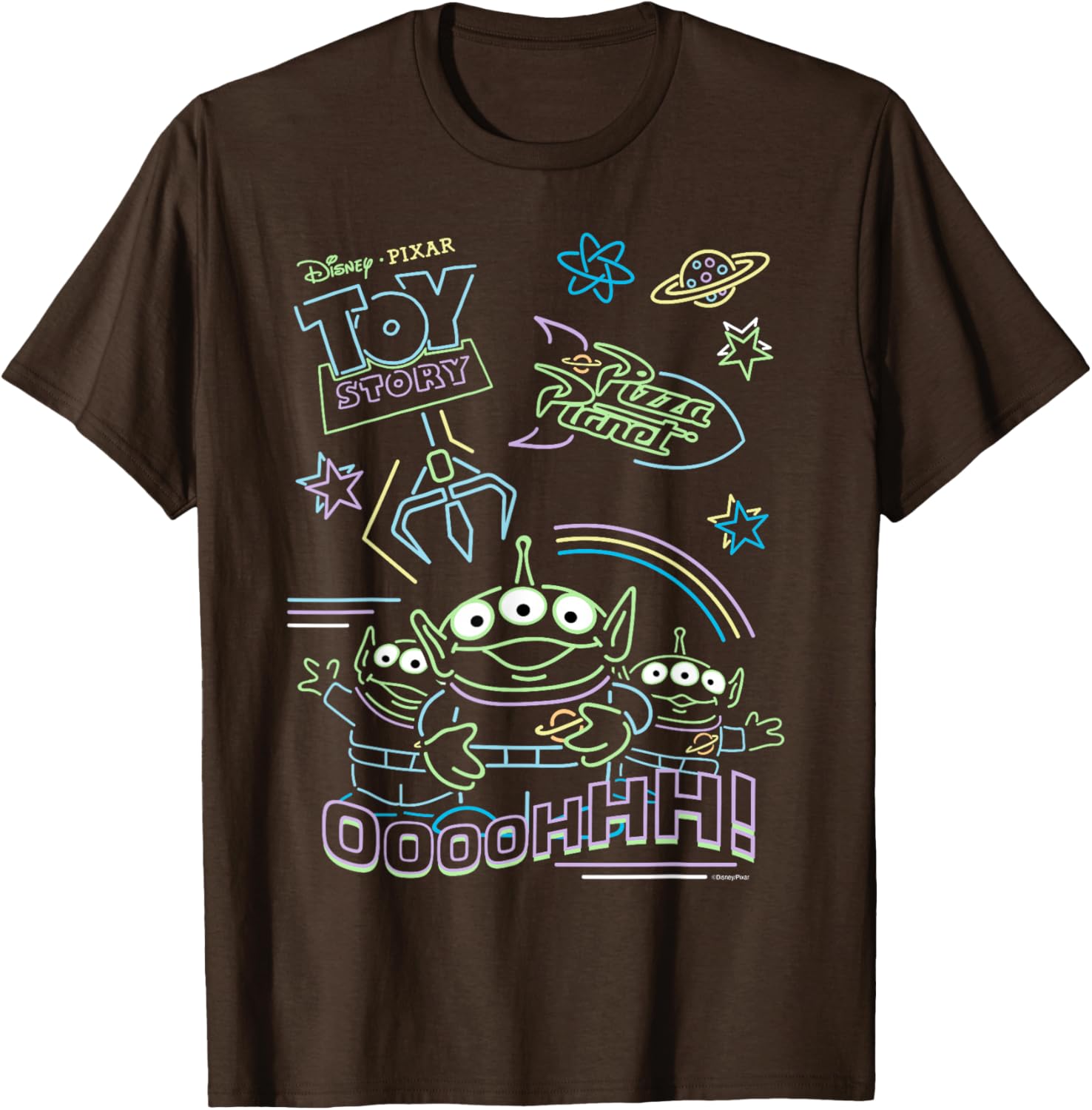 Toy Story Pizza Planet Aliens Neon T-Shirt for Kids and Adults - 12