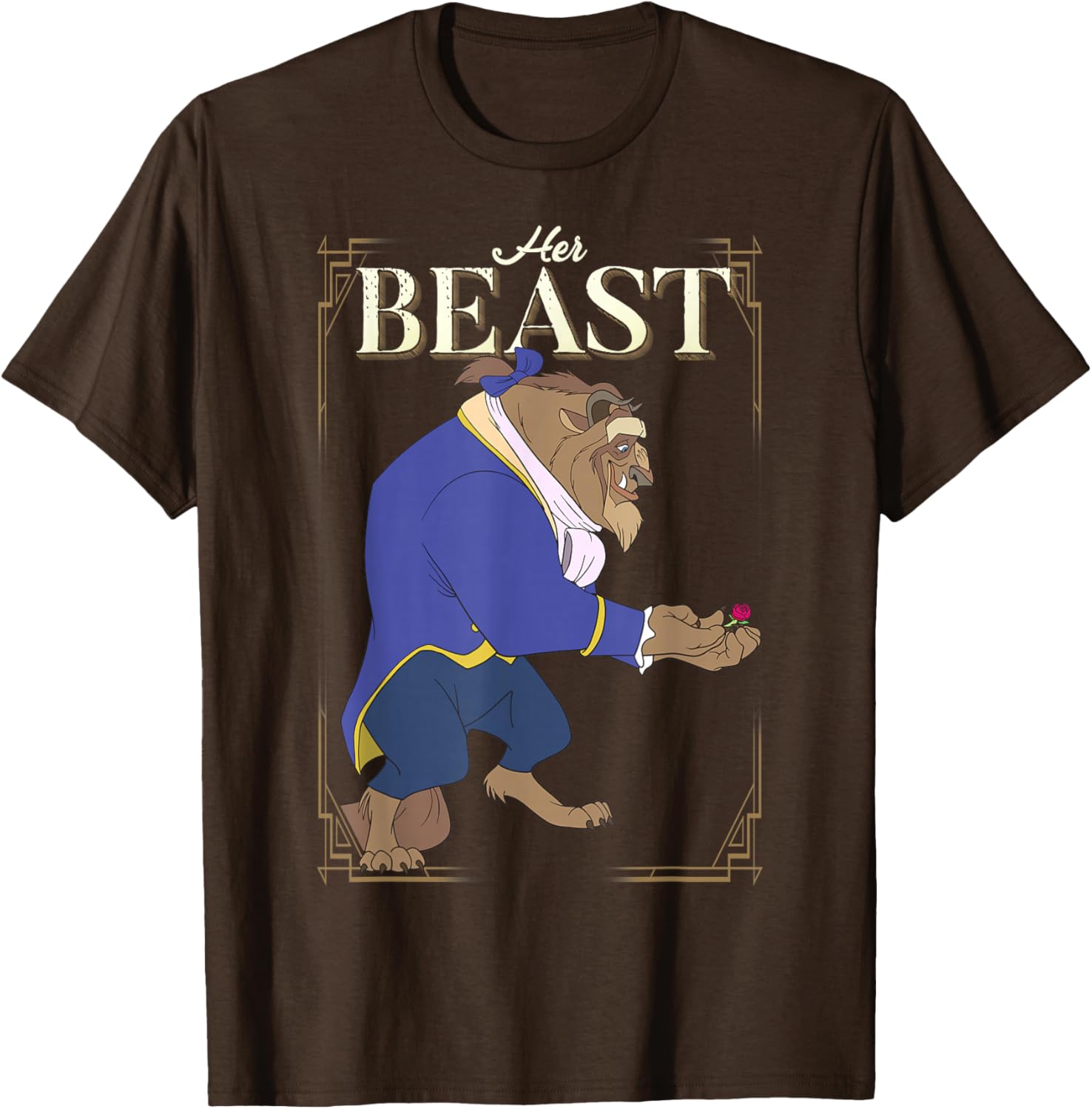 Disney Beauty and the Beast Her Beast Framed Portrait Graphic T-Shirt - 3