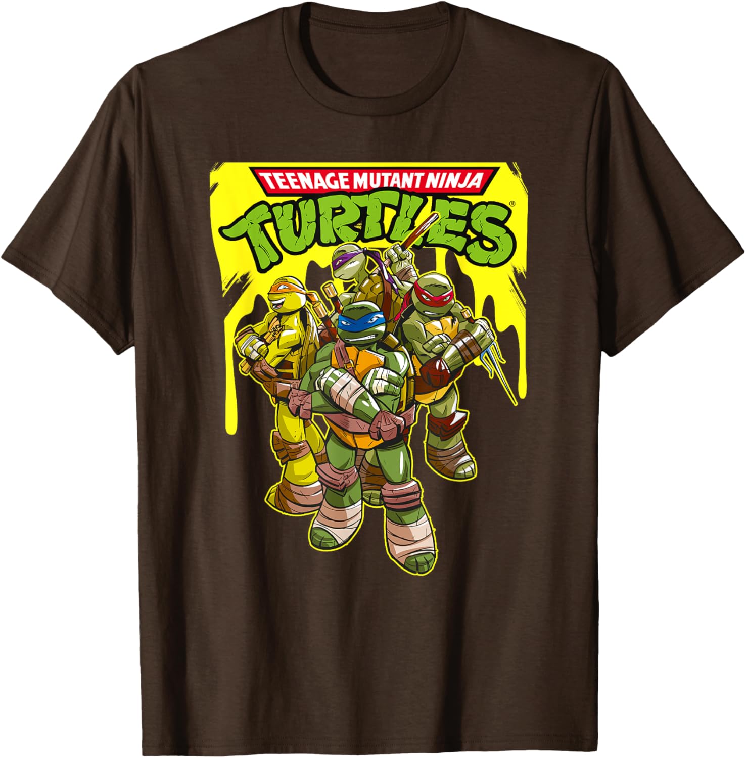 Mademark TMNT Yellow Splatter Paint T-Shirt for Fun Teenage Mutant Ninja Turtles Fans - 16