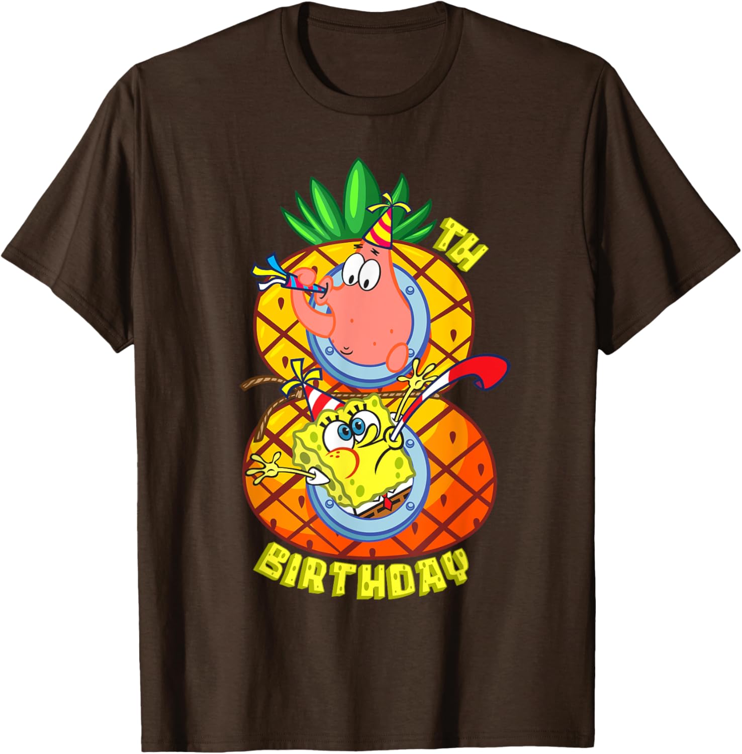SpongeBob Patrick 8th Birthday Boy T-Shirt Fun Pineapple Design - 1