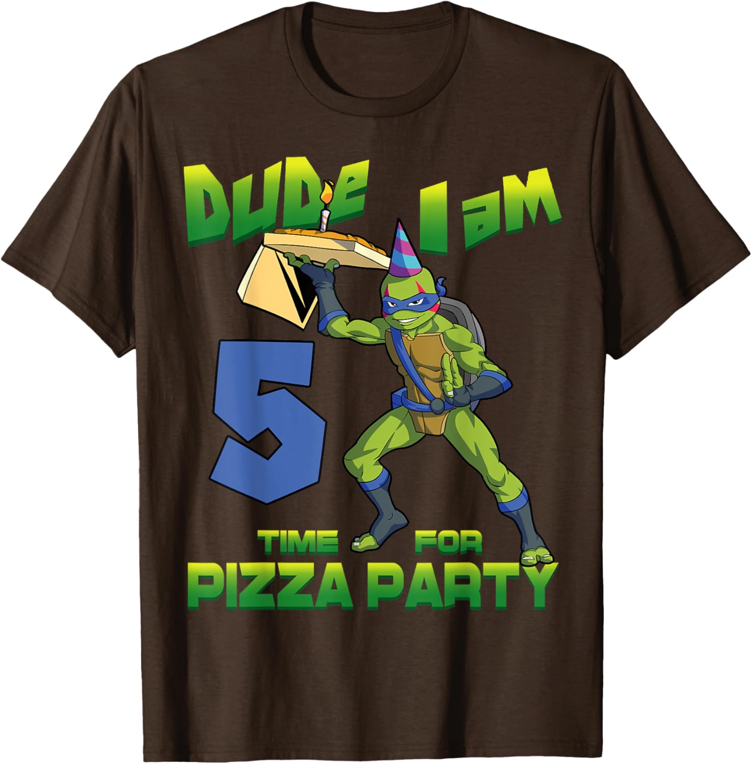 Mademark Teenage Mutant Ninja Turtles Leo Pizza Birthday T-Shirt for Kids - 24