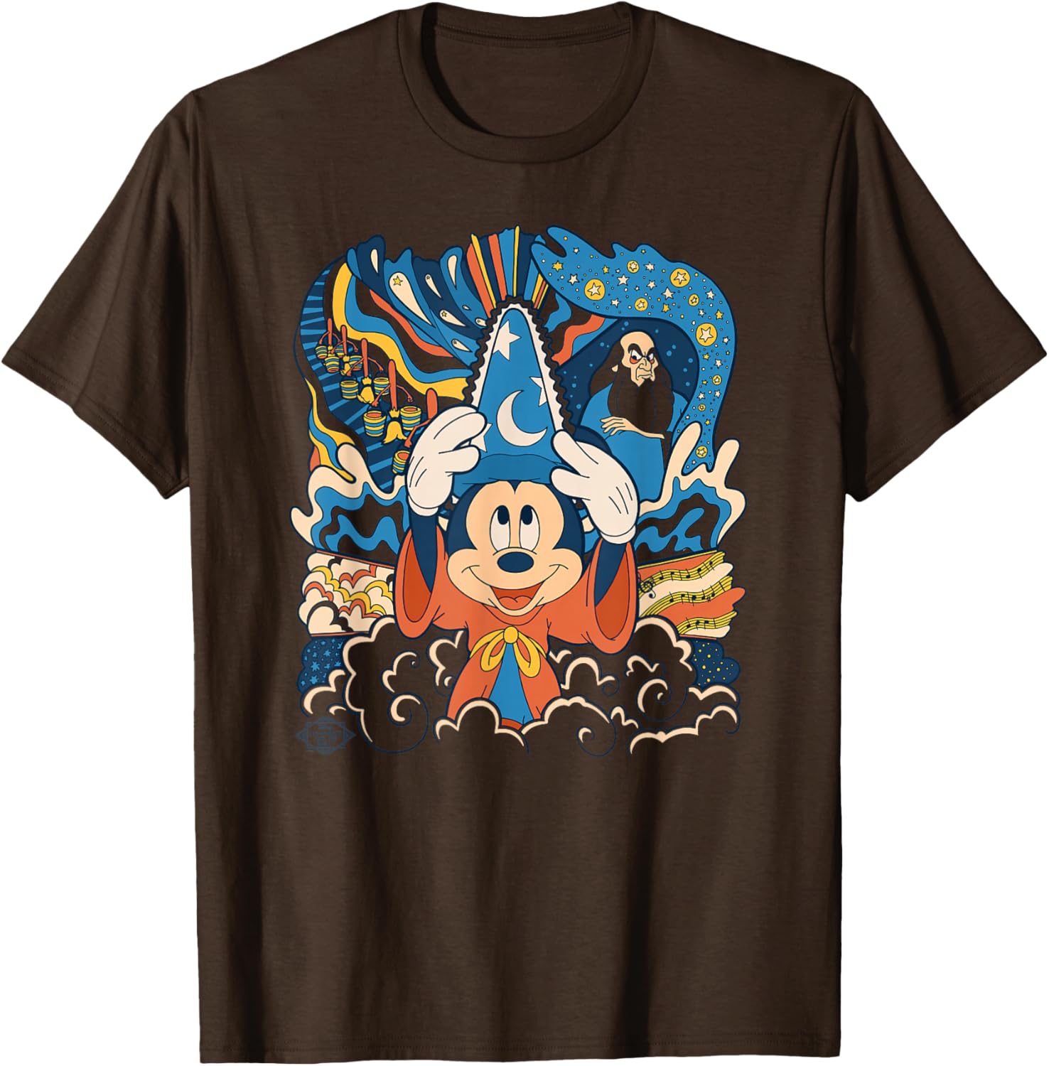 Disney Fantasia Mickey Mouse Sorcerer's Apprentice Retro T-Shirt for Fans - 5