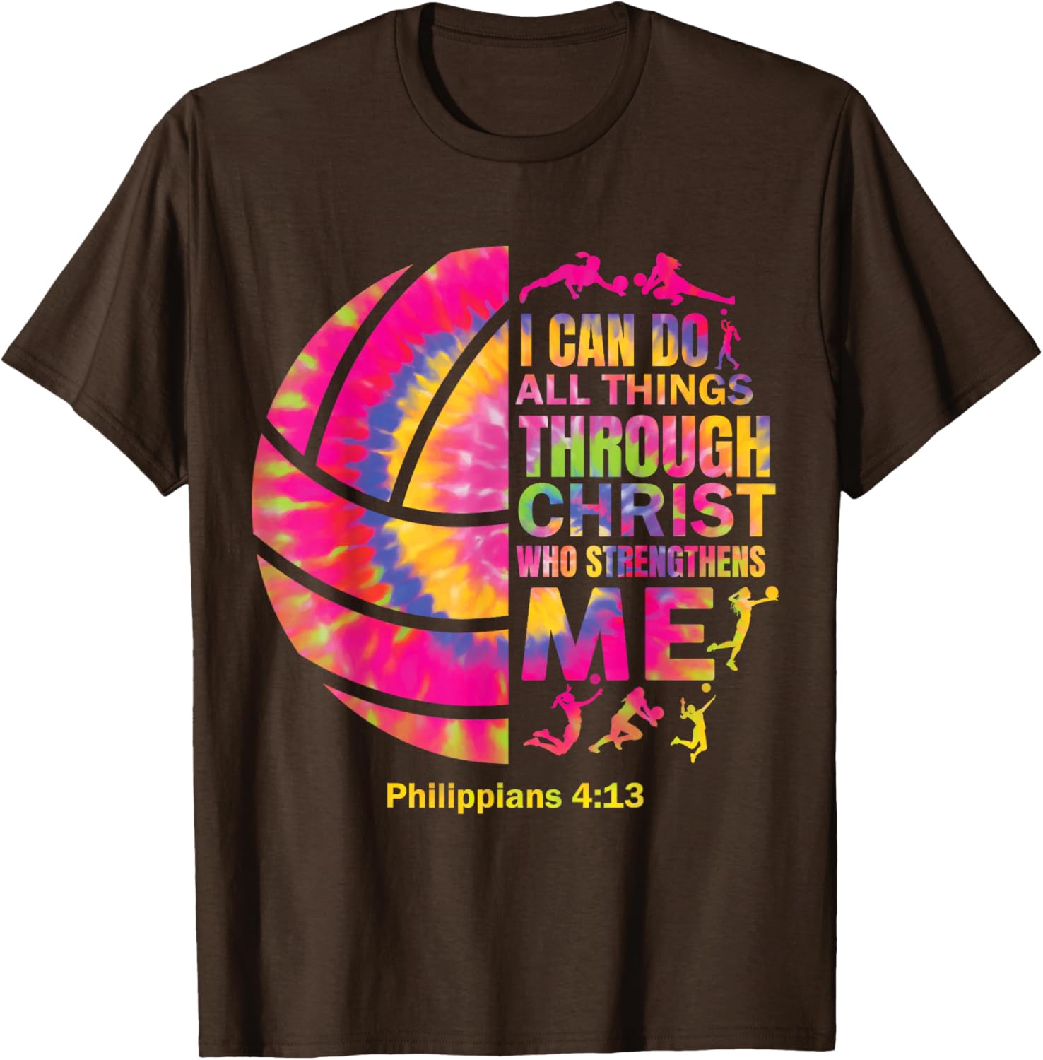 Christian Tie Dye Volleyball T-Shirt for Teen Girls and Women - 23