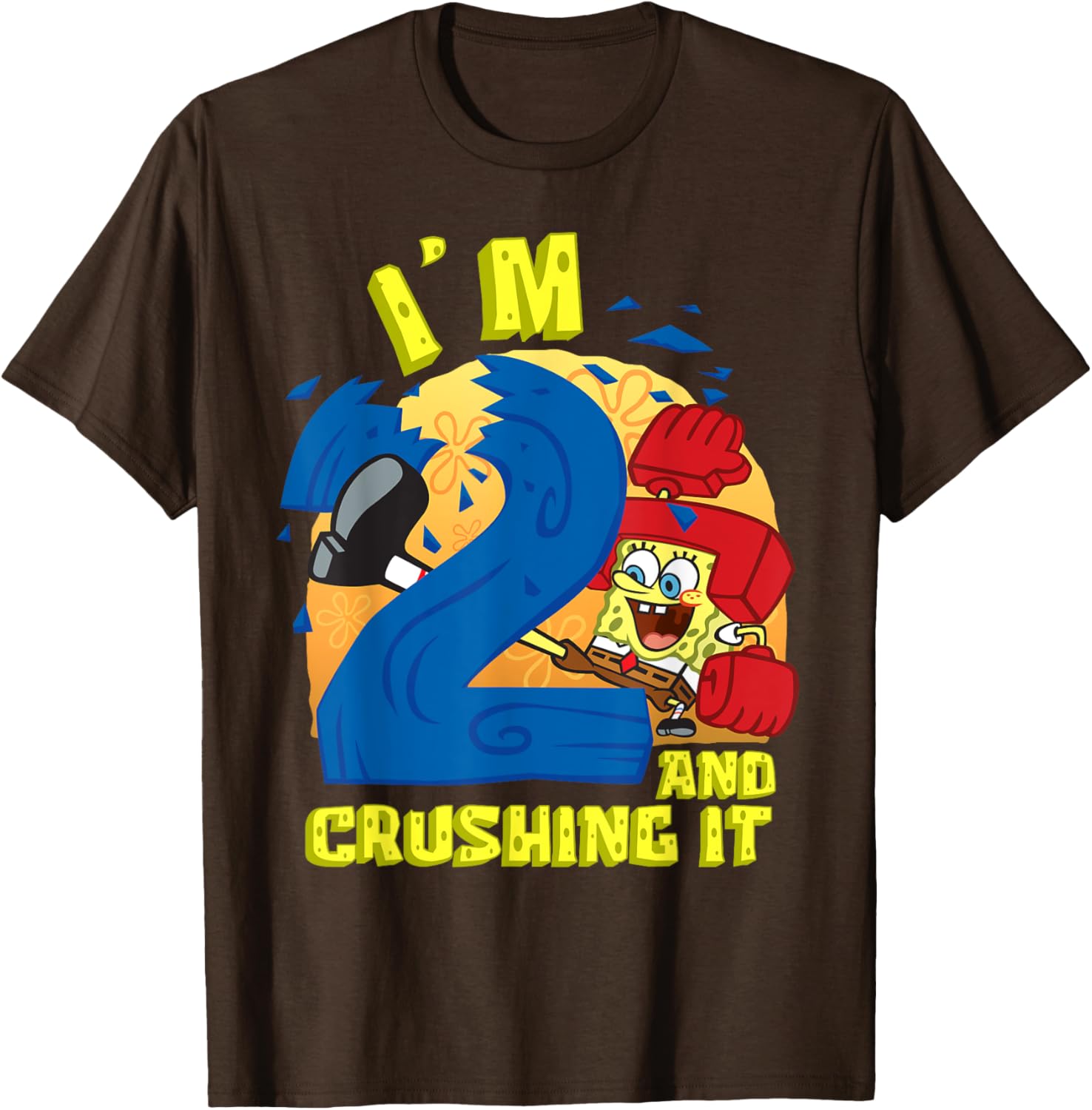 SpongeBob SquarePants 2nd Birthday Gift Crushing It T-Shirt for Kids - 3