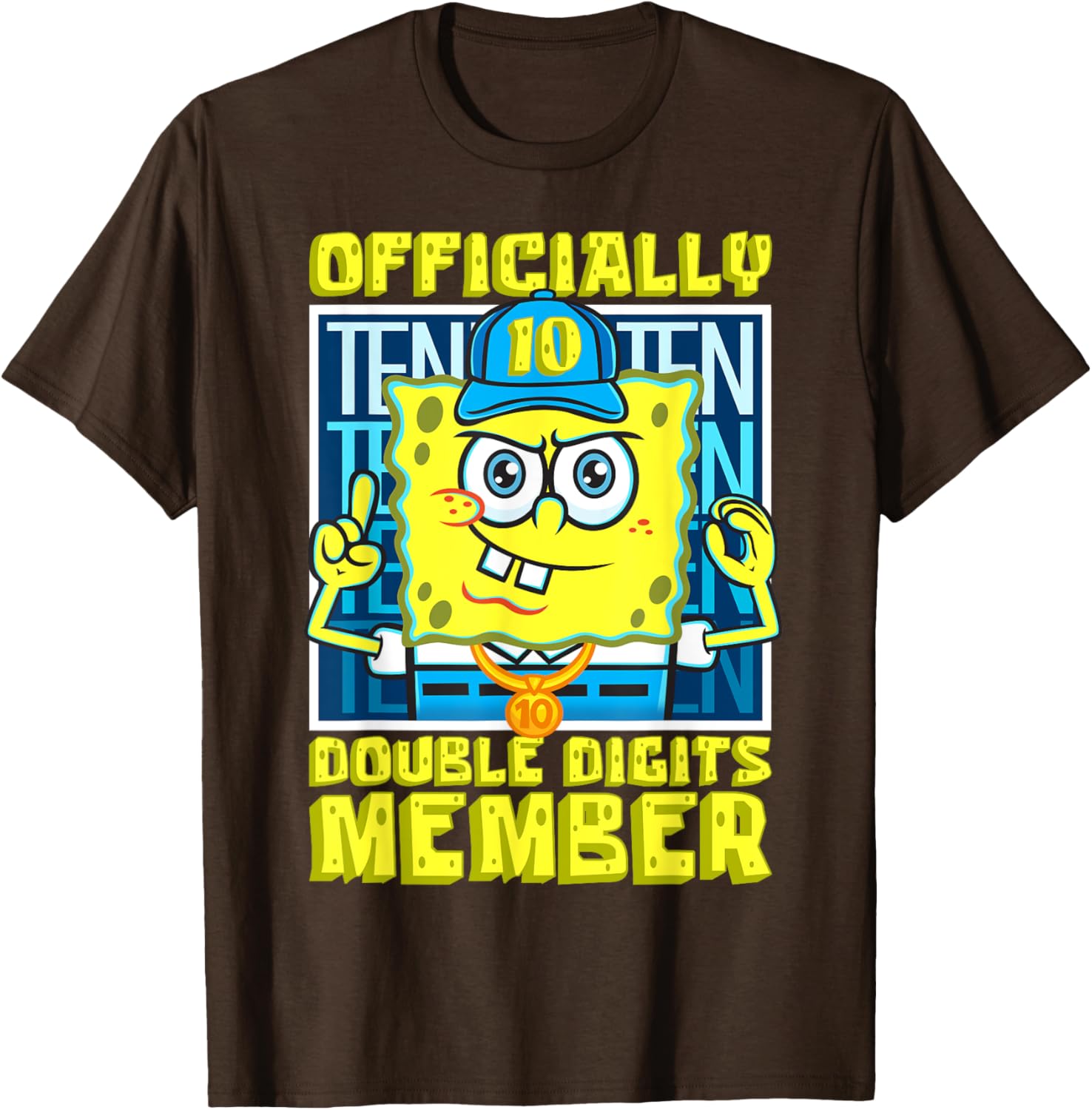 Mademark SpongeBob SquarePants Boys 10th Birthday T-Shirt Fun Style - 1