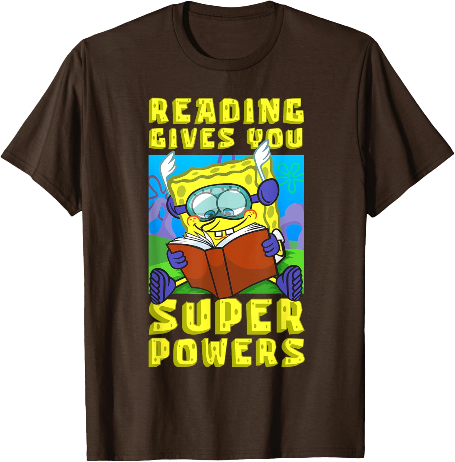 Mademark SpongeBob SquarePants Super Powers Reading T-Shirt for Kids - 11