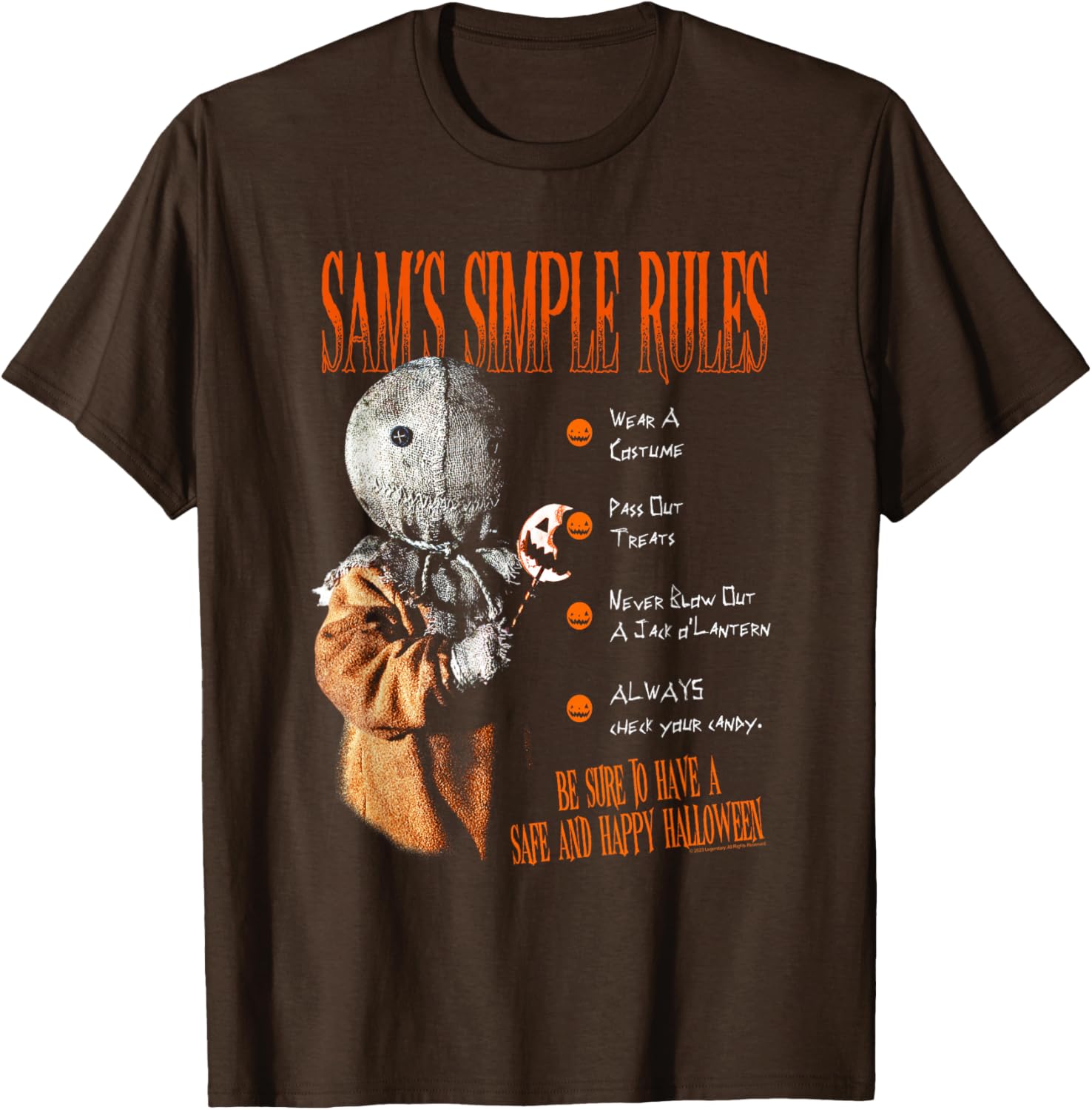 Trick r Treat Sam's Simple Rules T-Shirt for Halloween Fans - 7