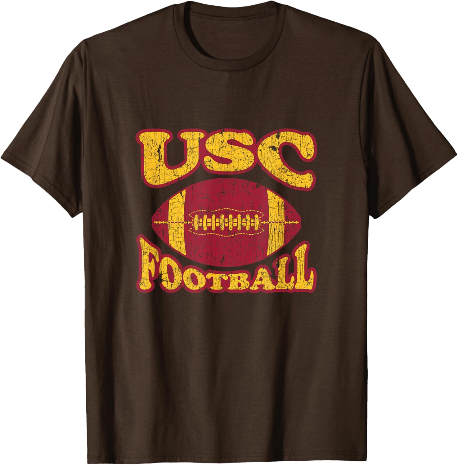 USC Trojans Distressed Retro Style Football T-Shirt for Fans - 1