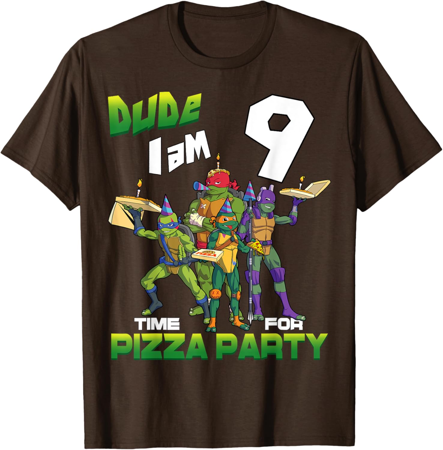 Mademark Teenage Mutant Ninja Turtles Pizza Party T-Shirt for 9-Year-Olds - 5