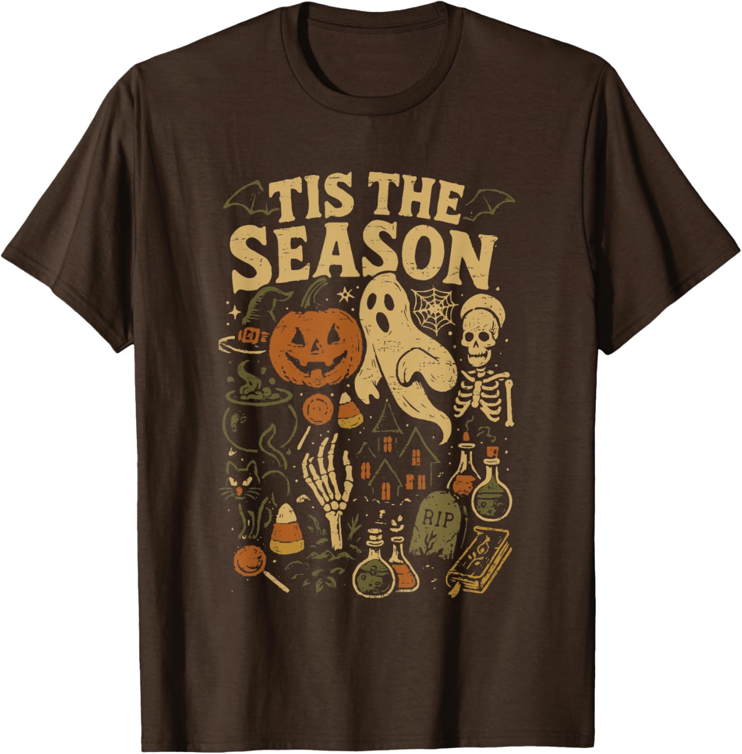 Spooky Season Pumpkin Witch Halloween Vibes T-Shirt for Festive Fun - 1
