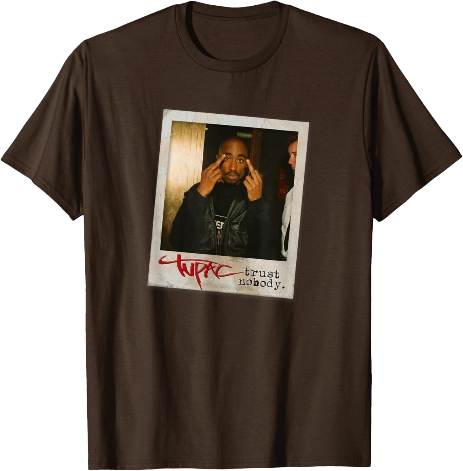 Tupac Shakur Trust Nobody Photo T-Shirt Unisex Short Sleeve Black Small - 4