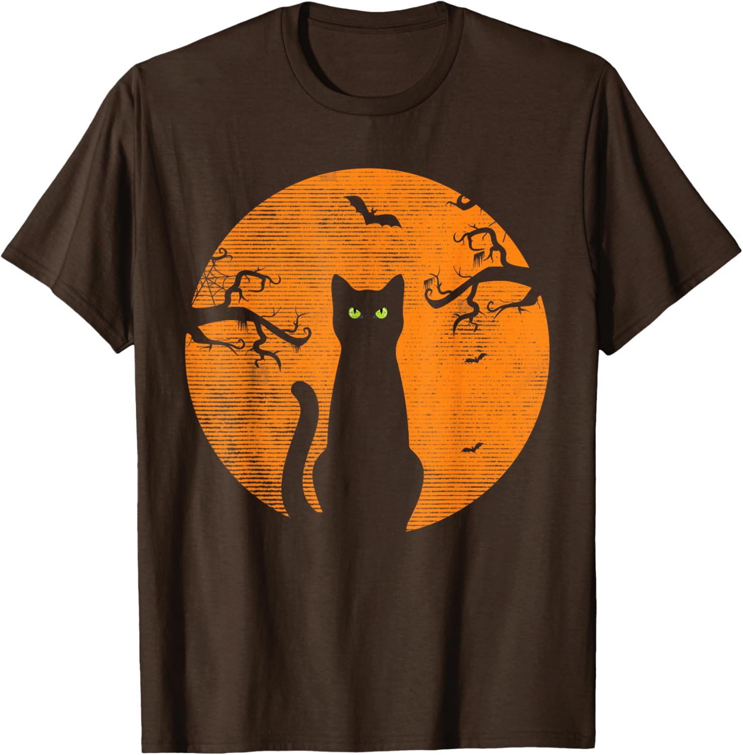 Vintage Scary Christmas Cat T-Shirt Retro Black Cat Moon Design - 7