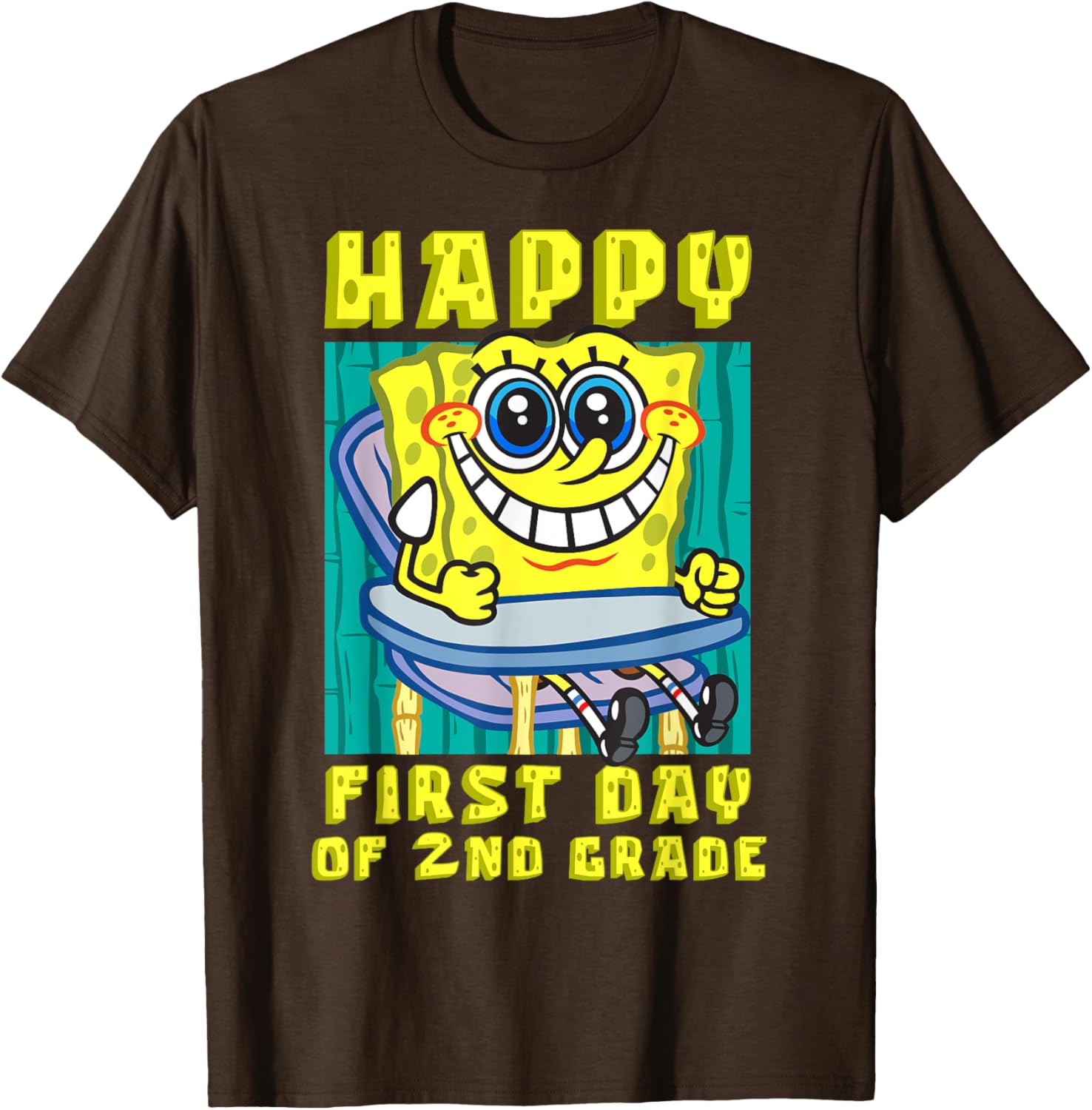 SpongeBob Happy 2nd Grade T-Shirt for Kids - Fun Back to School Clothing - 3