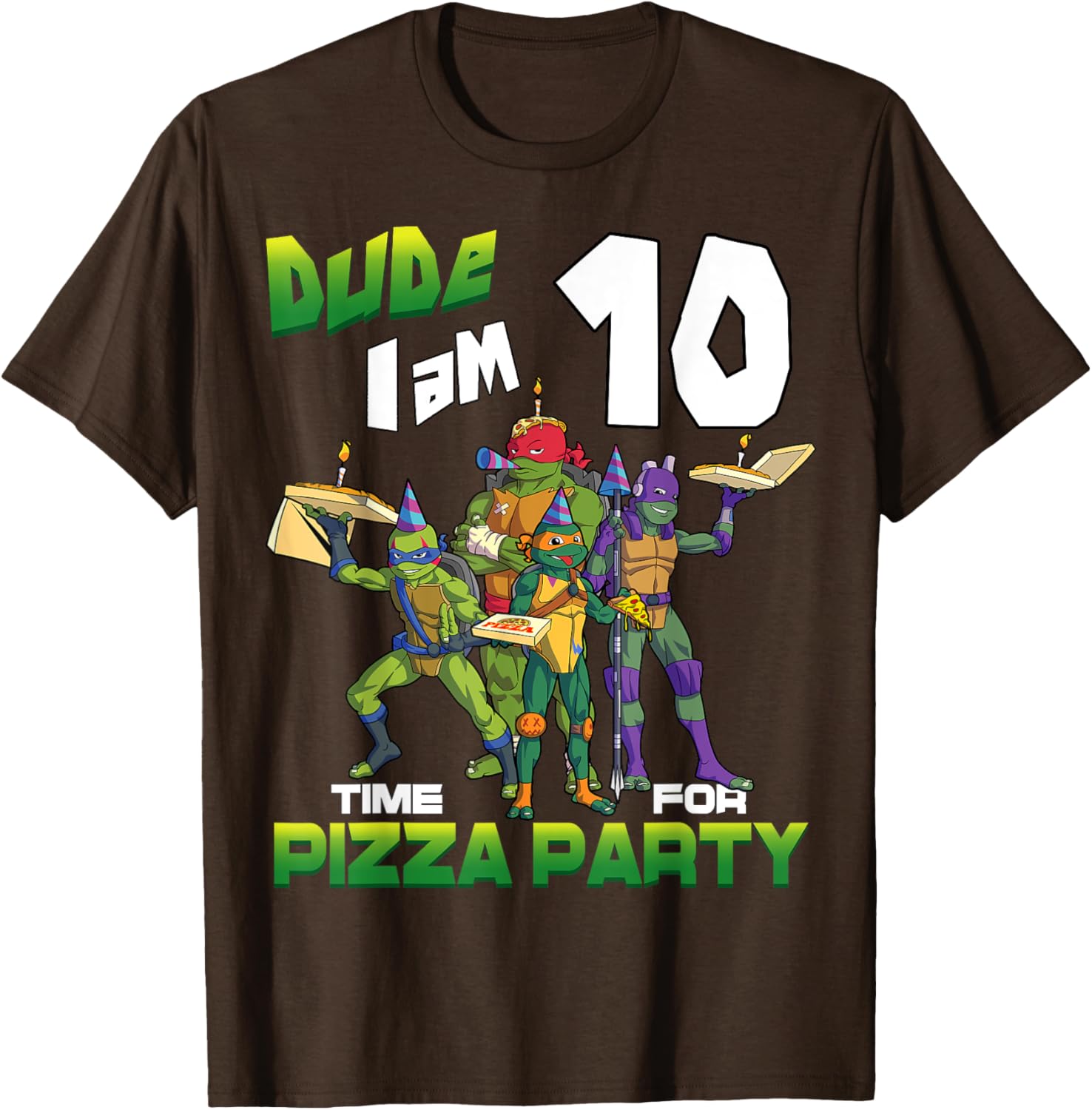 Mademark TMNT Pizza Birthday T-Shirt for 10 Year Olds - Fun Kids Tee - 15