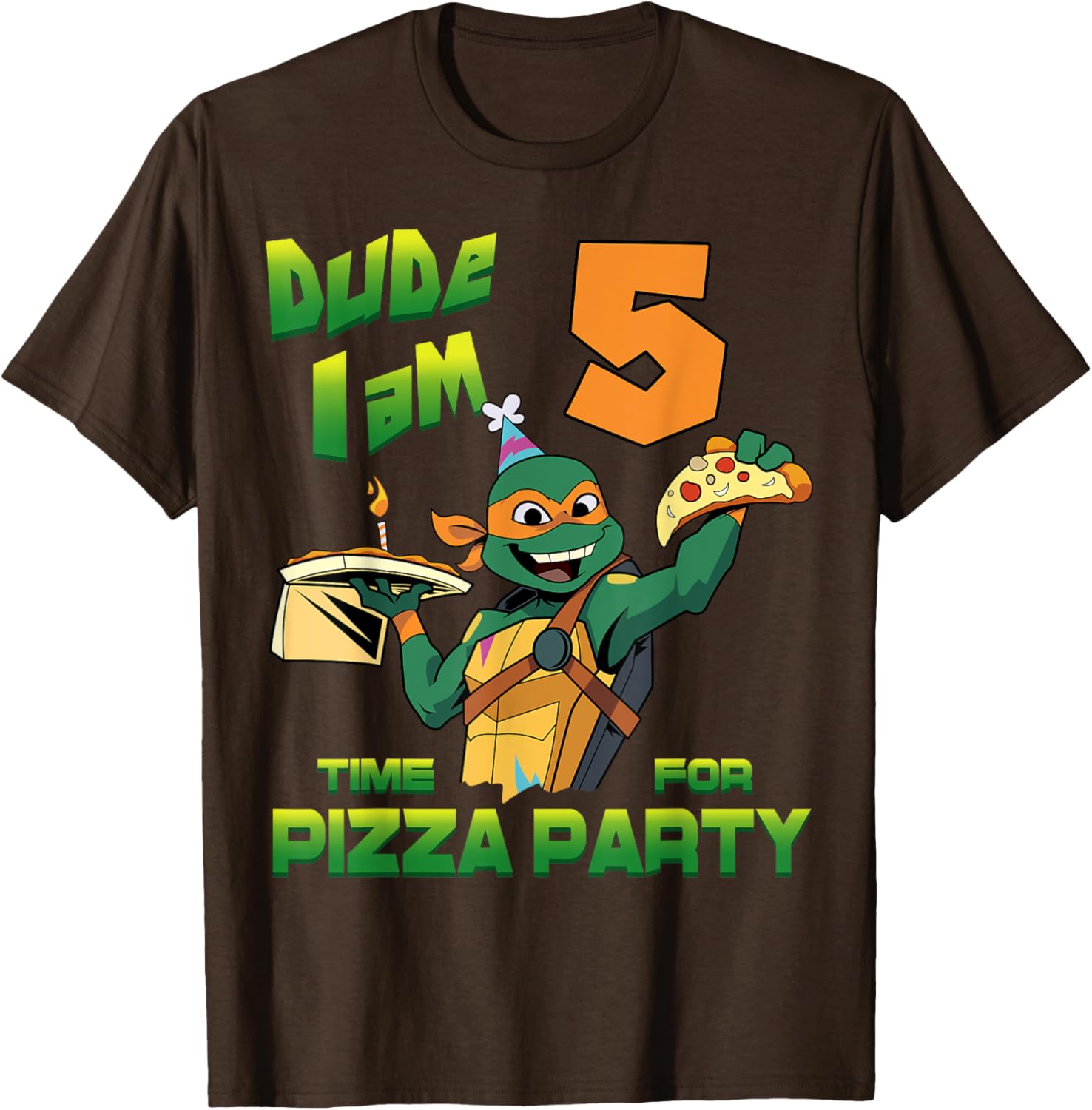 Mademark Teenage Mutant Ninja Turtles Mikey Pizza Birthday T-Shirt for Kids - 19